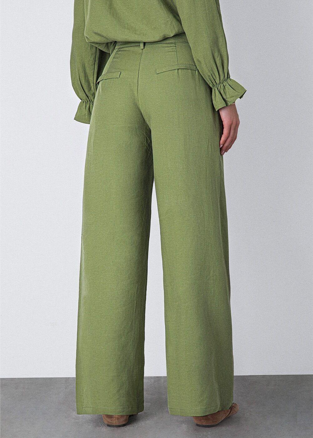 Pantalón recto verde Mujer Raindoor-5