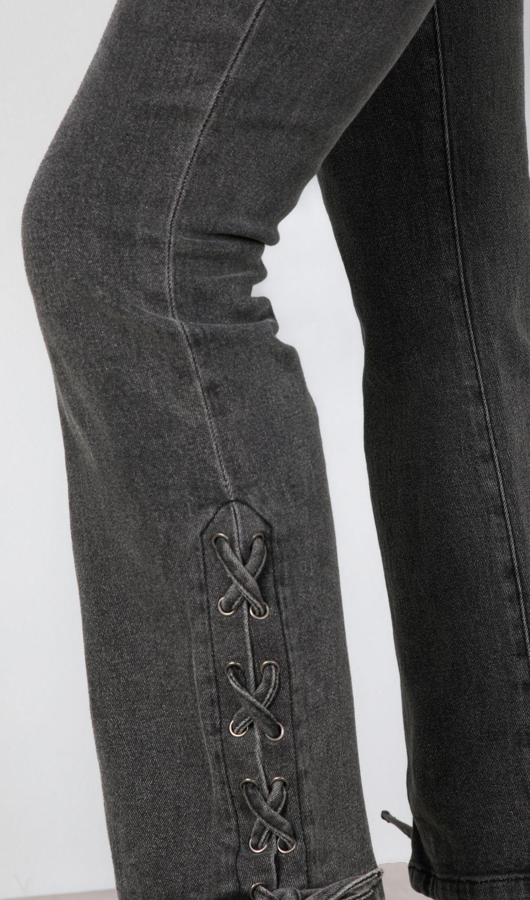Pantalón Flare Cintas Negro Mujer Raindoor-2