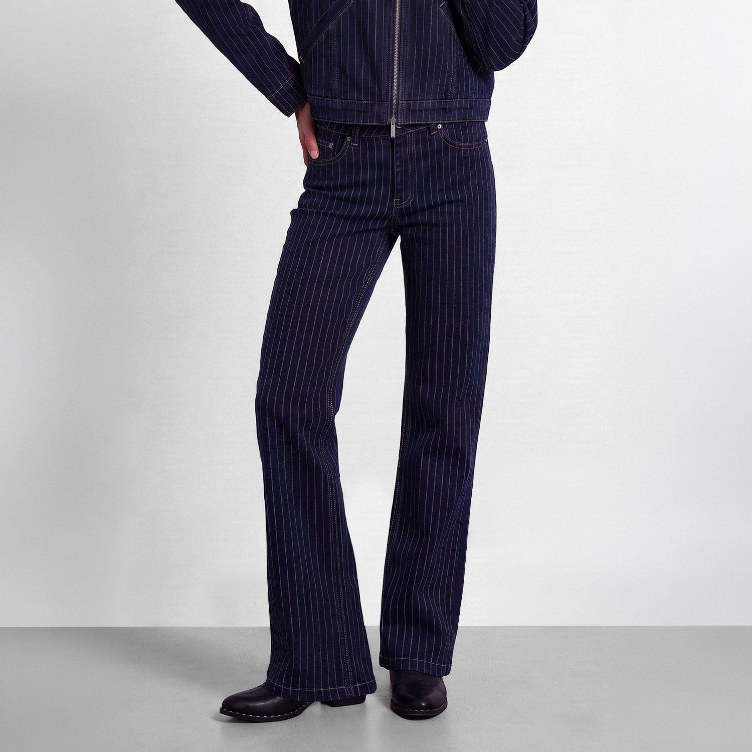 Pantalon Denim Rayado Azul Mujer Raindoor-1