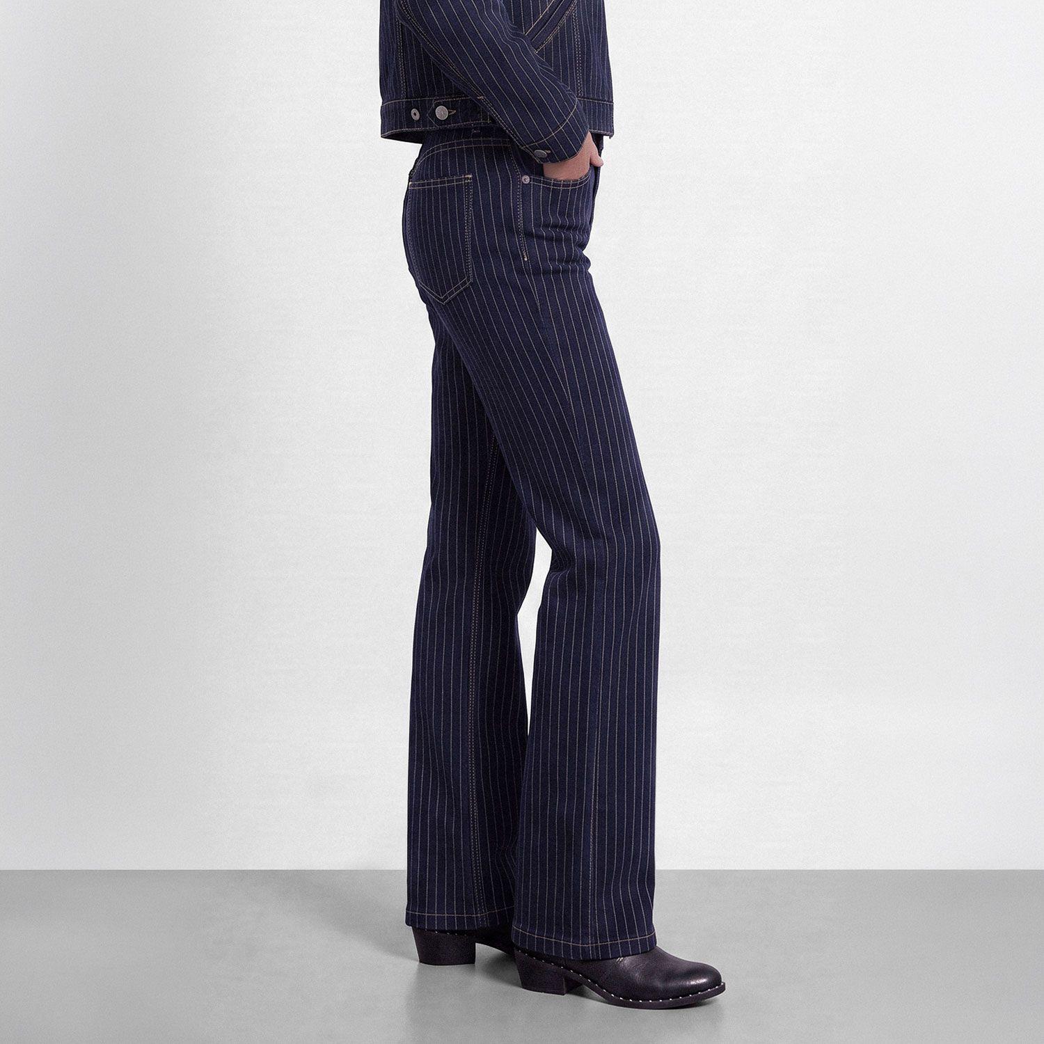 Pantalon Denim Rayado Azul Mujer Raindoor-2