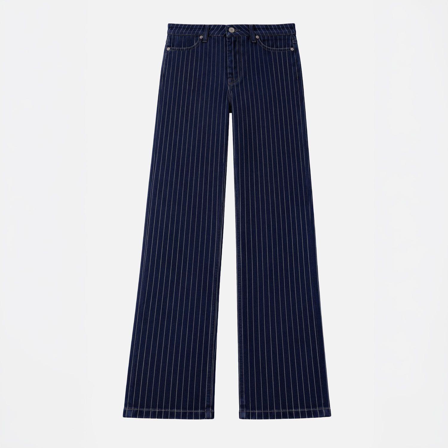 Pantalon Denim Rayado Azul Mujer Raindoor-3