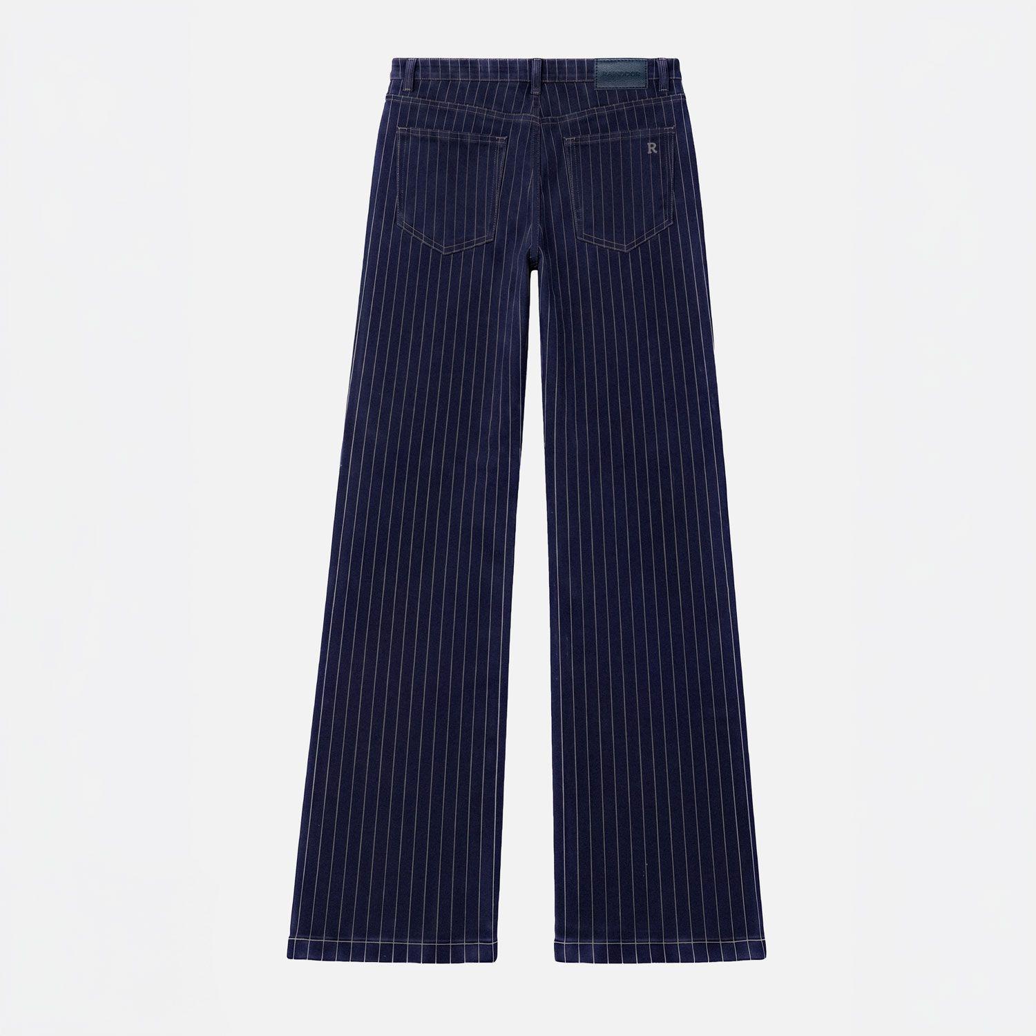 Pantalon Denim Rayado Azul Mujer Raindoor-4