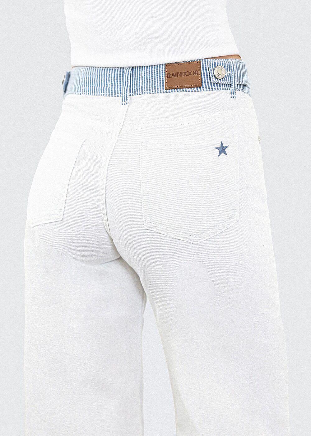 Pantalon Pretina Rayas Blanco Mujer Raindoor-0