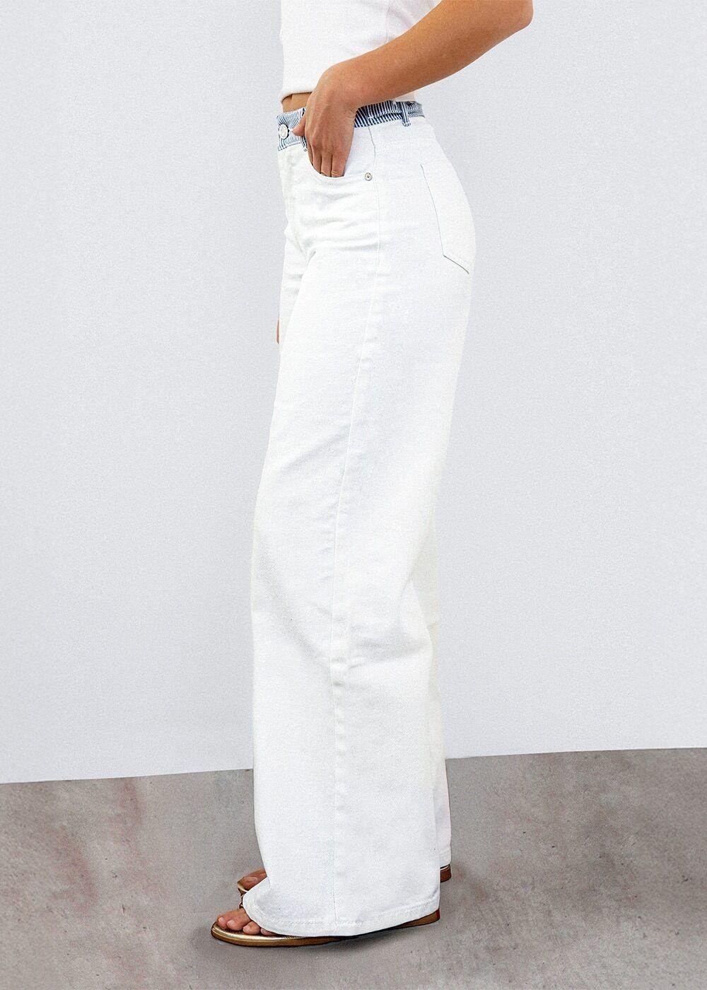 Pantalon Pretina Rayas Blanco Mujer Raindoor-4