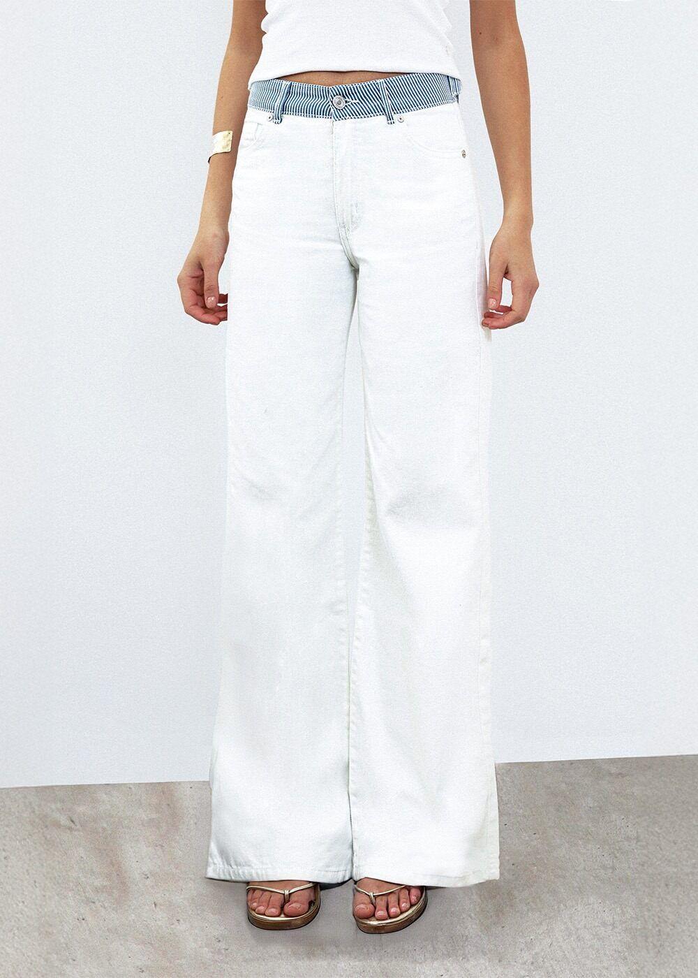 Pantalon Pretina Rayas Blanco Mujer Raindoor-6