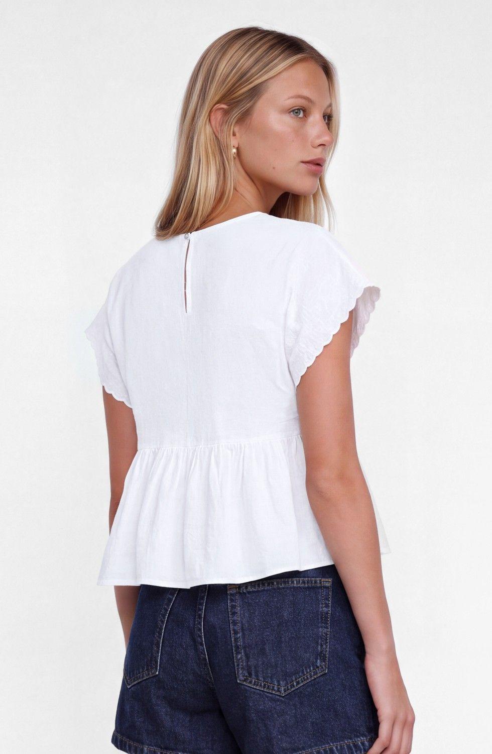 Top Cuadrado Bordado Blanco Mujer Raindoor-4