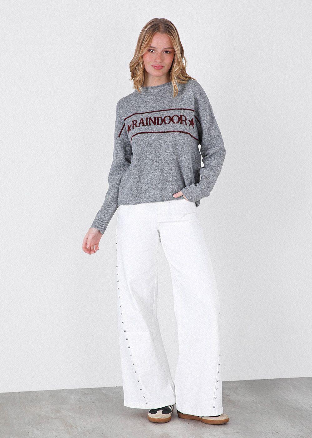 Sweater Logo Gris Mujer Raindoor-2