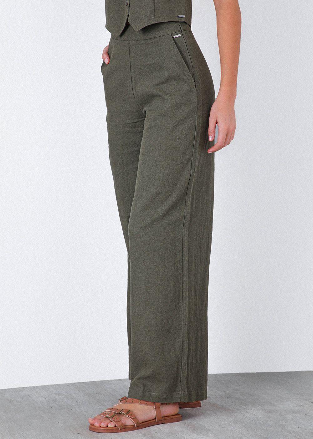 Pantalón Rayas Lino Mujer Raindoor-3