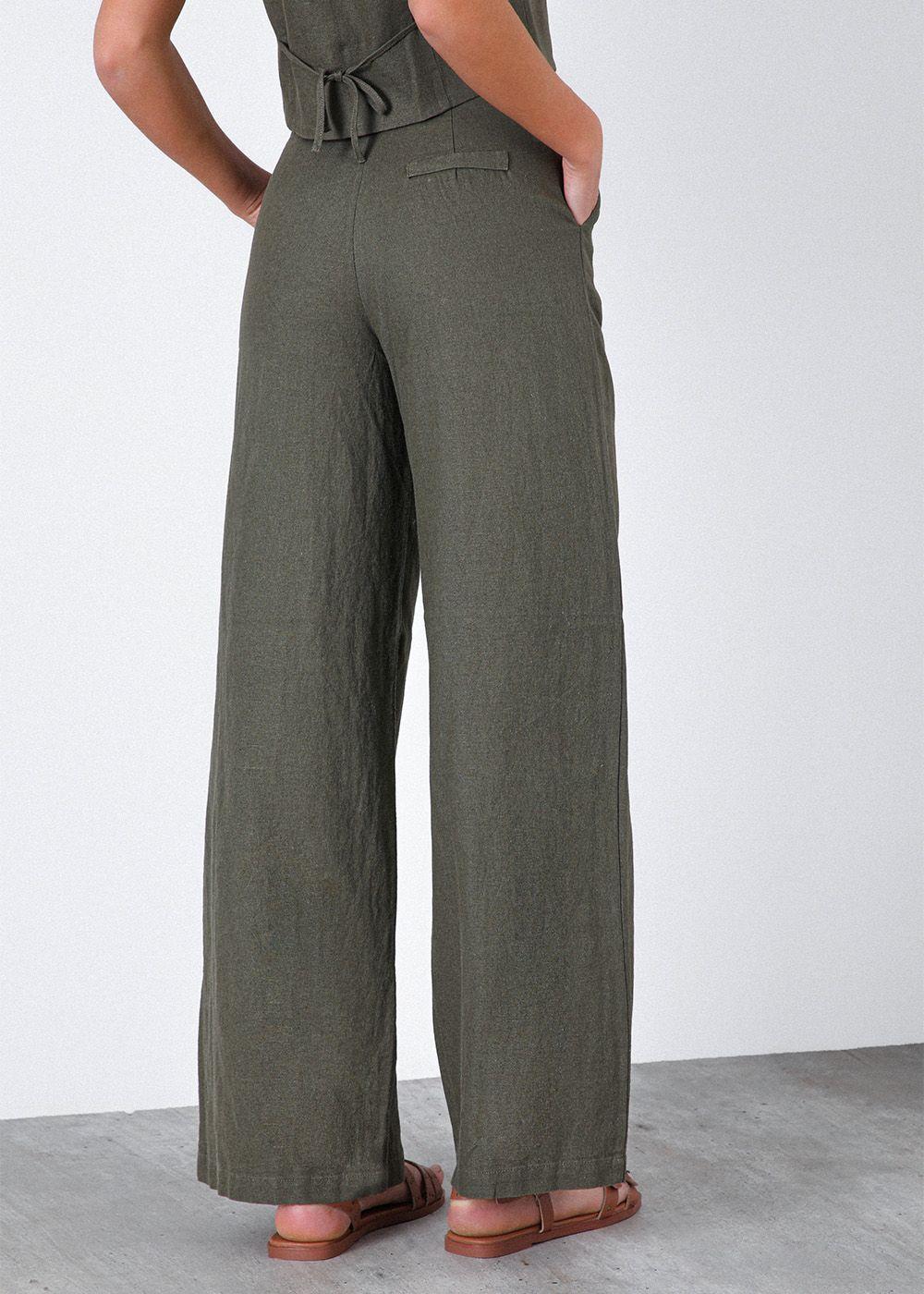 Pantalón Rayas Lino Mujer Raindoor-4