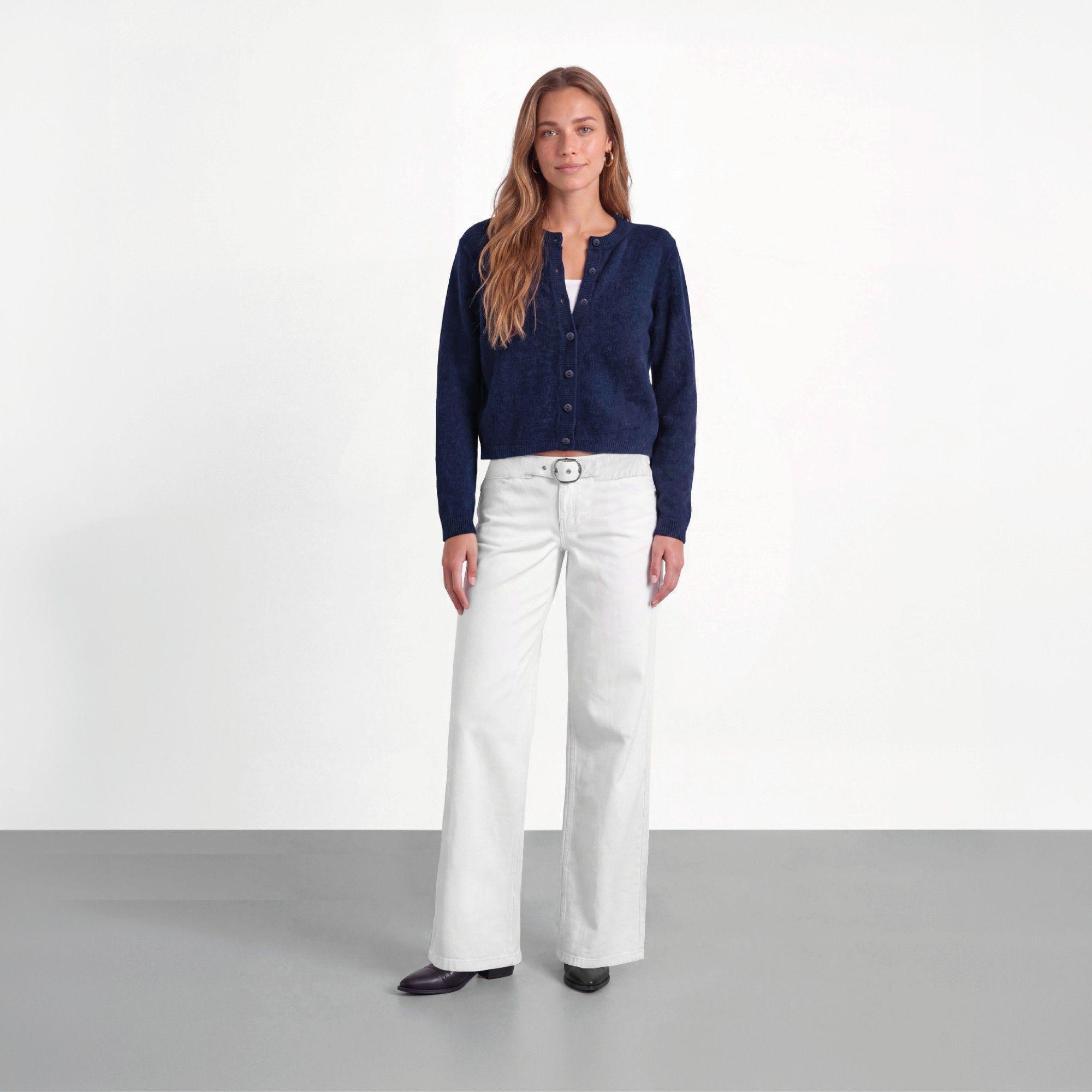 Cardigan Botones Azul Mujer Raindoor-0