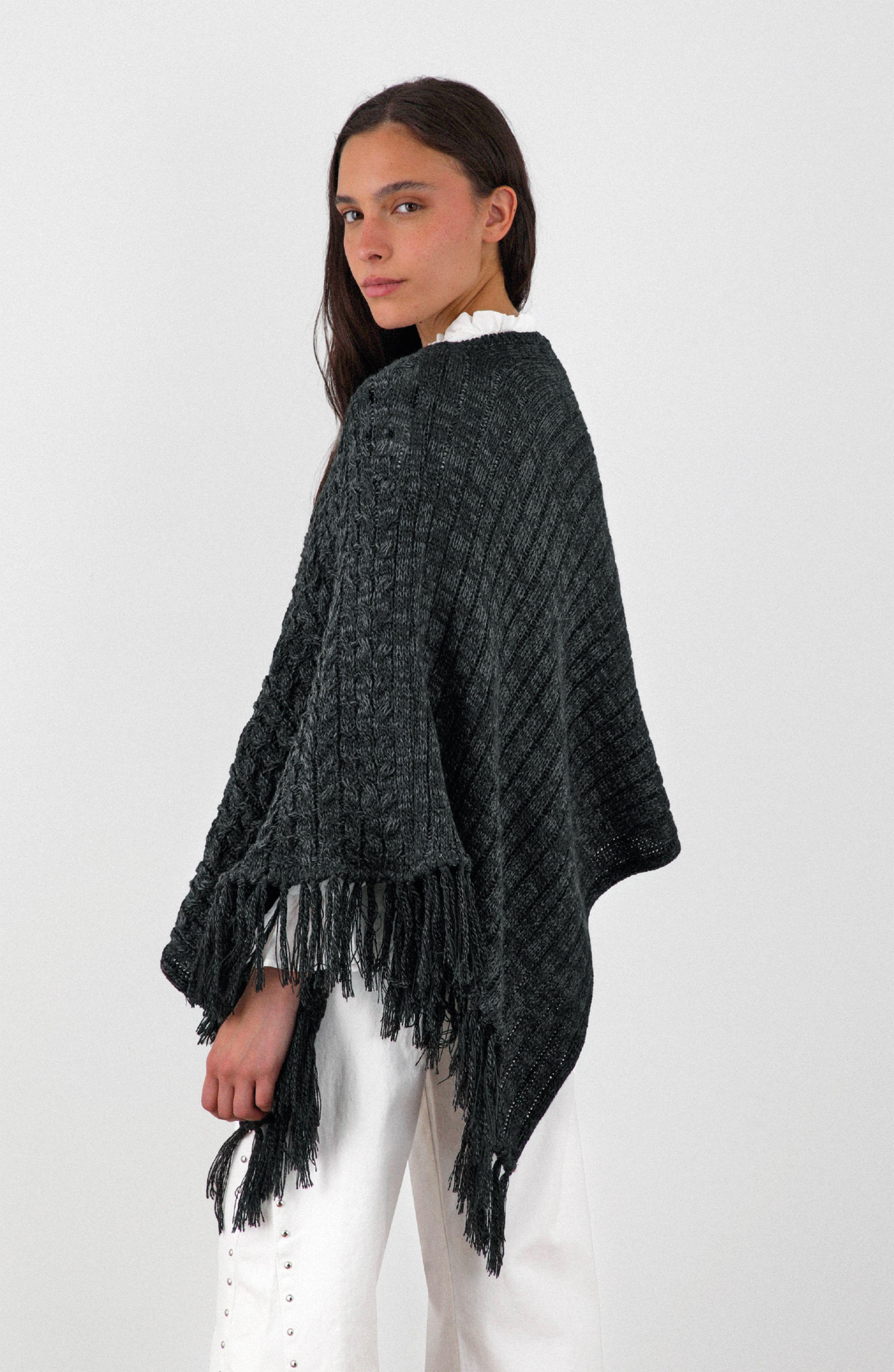 Poncho Flecos Gris Mujer Raindoor-2