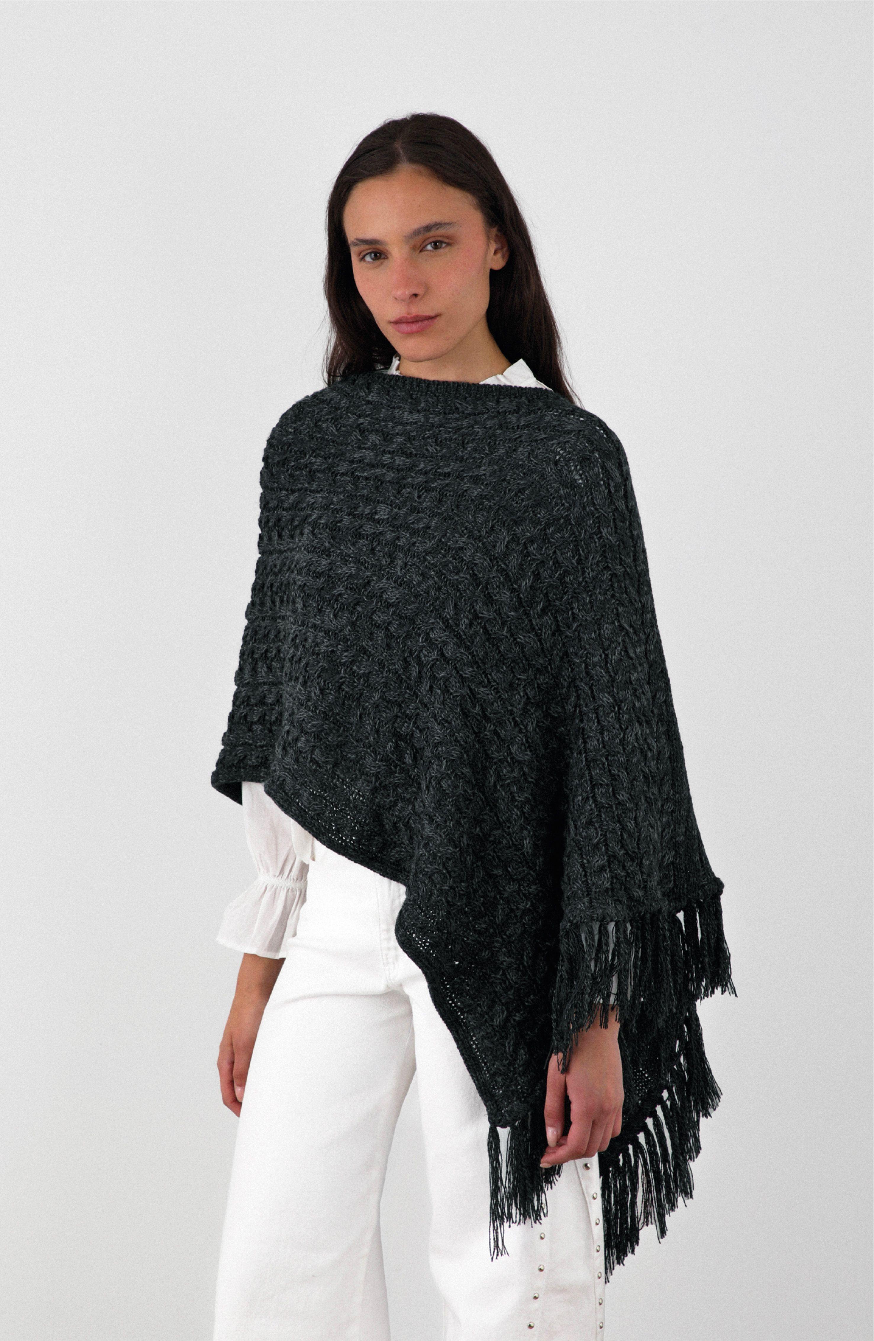 Poncho Flecos Gris Mujer Raindoor-3