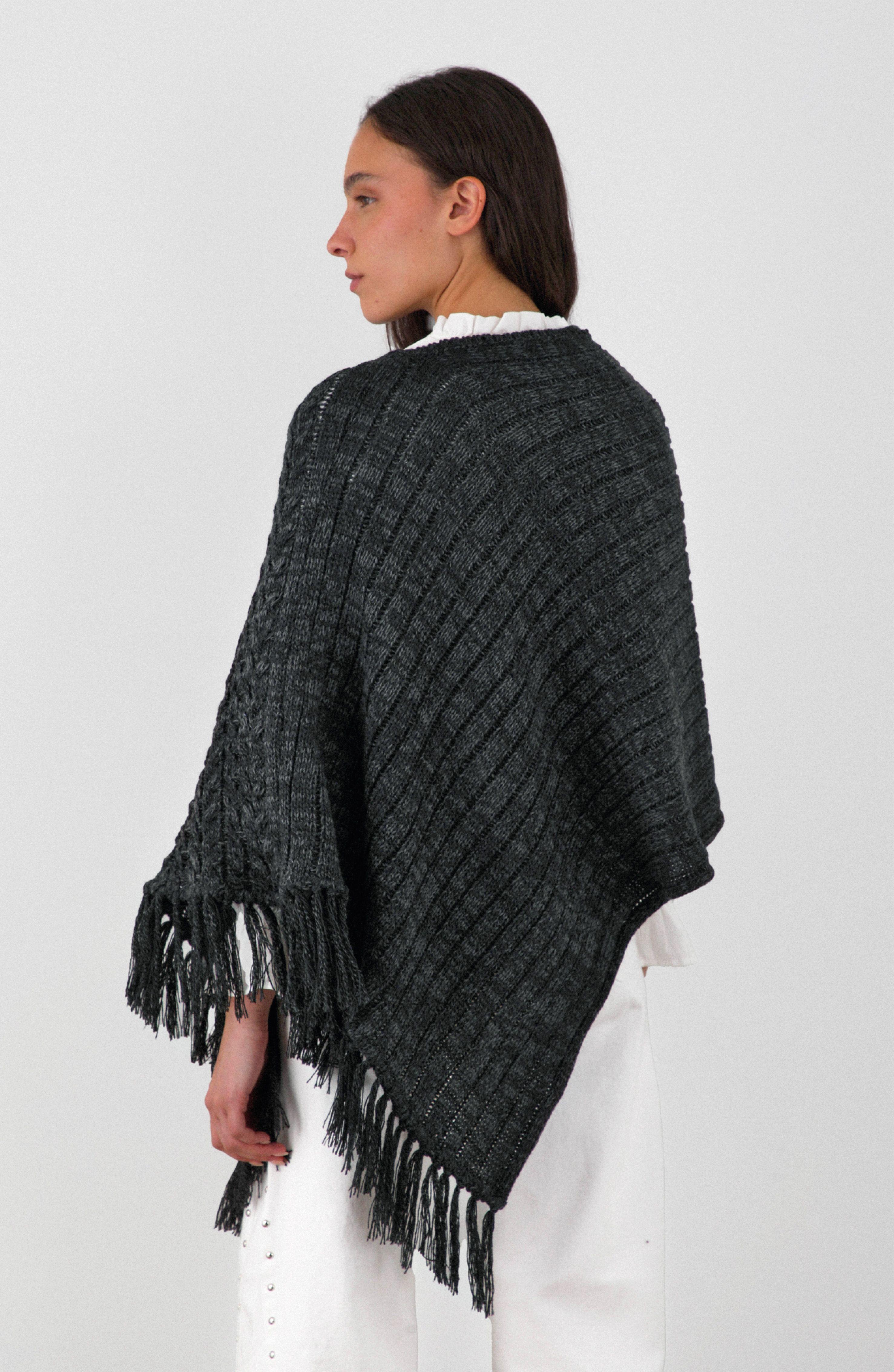 Poncho Flecos Gris Mujer Raindoor-4