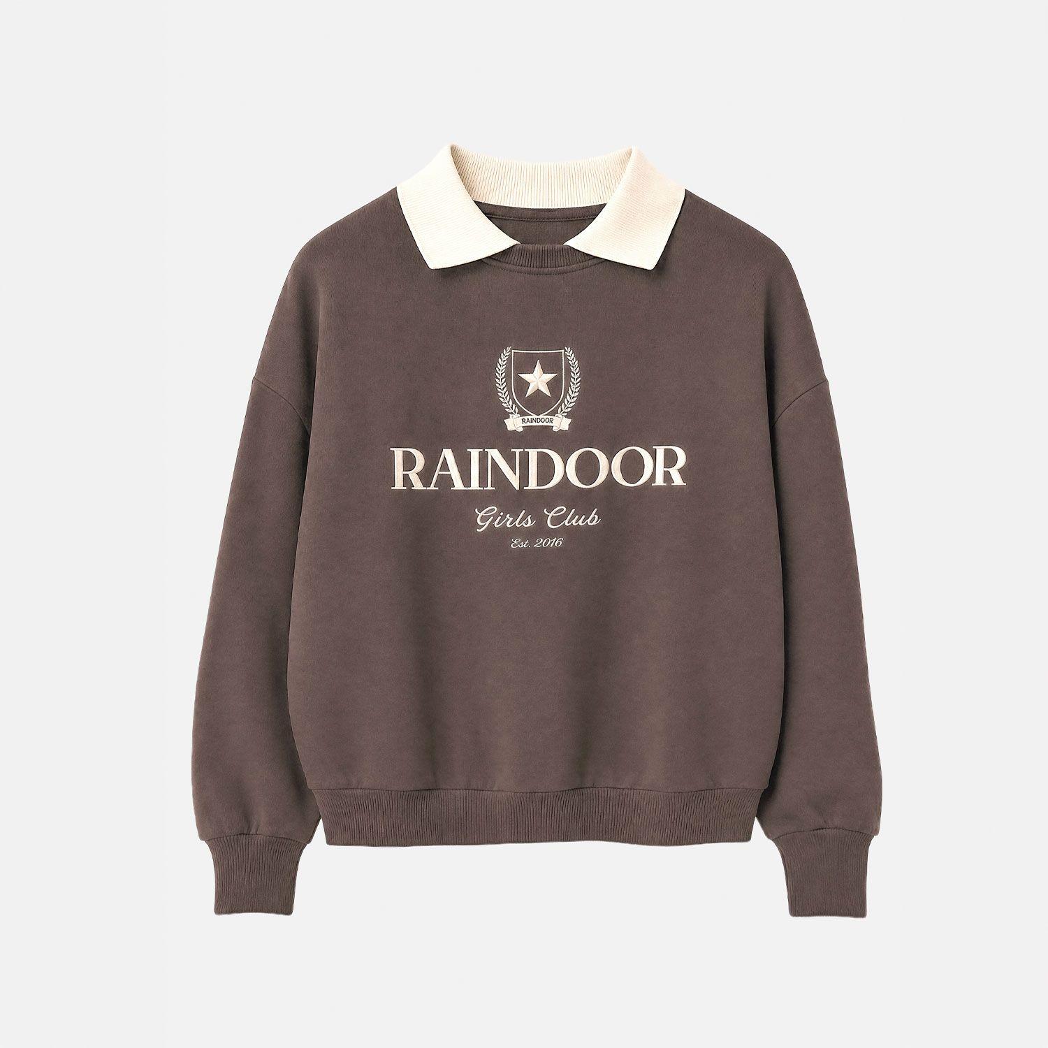 Poleron Crewneck Polo Café Mujer Raindoor-4