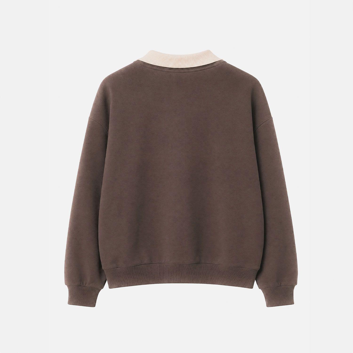 Poleron Crewneck Polo Café Mujer Raindoor-5