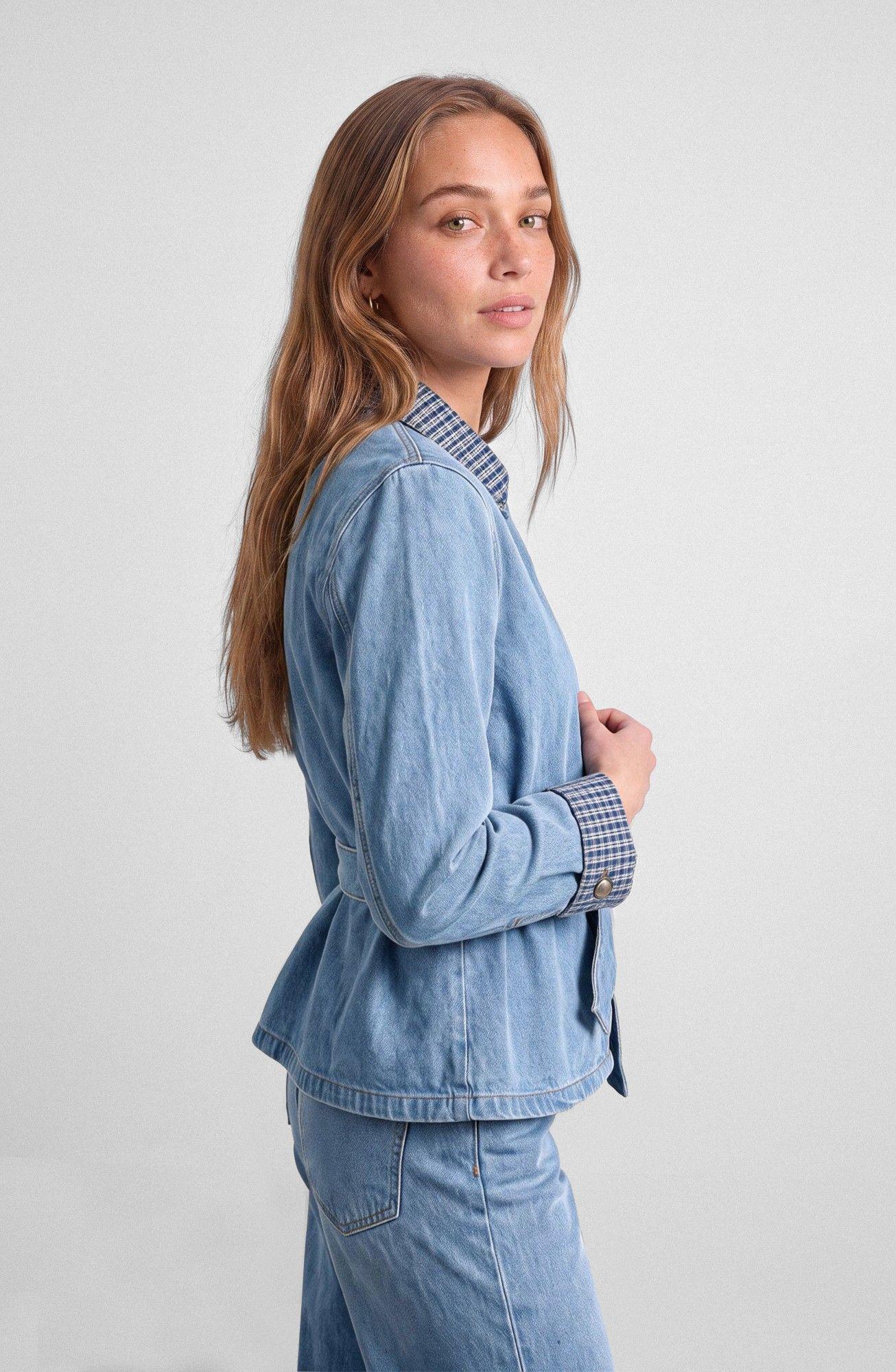 Chaqueta Detalle Print Azul Mujer Raindoor-2
