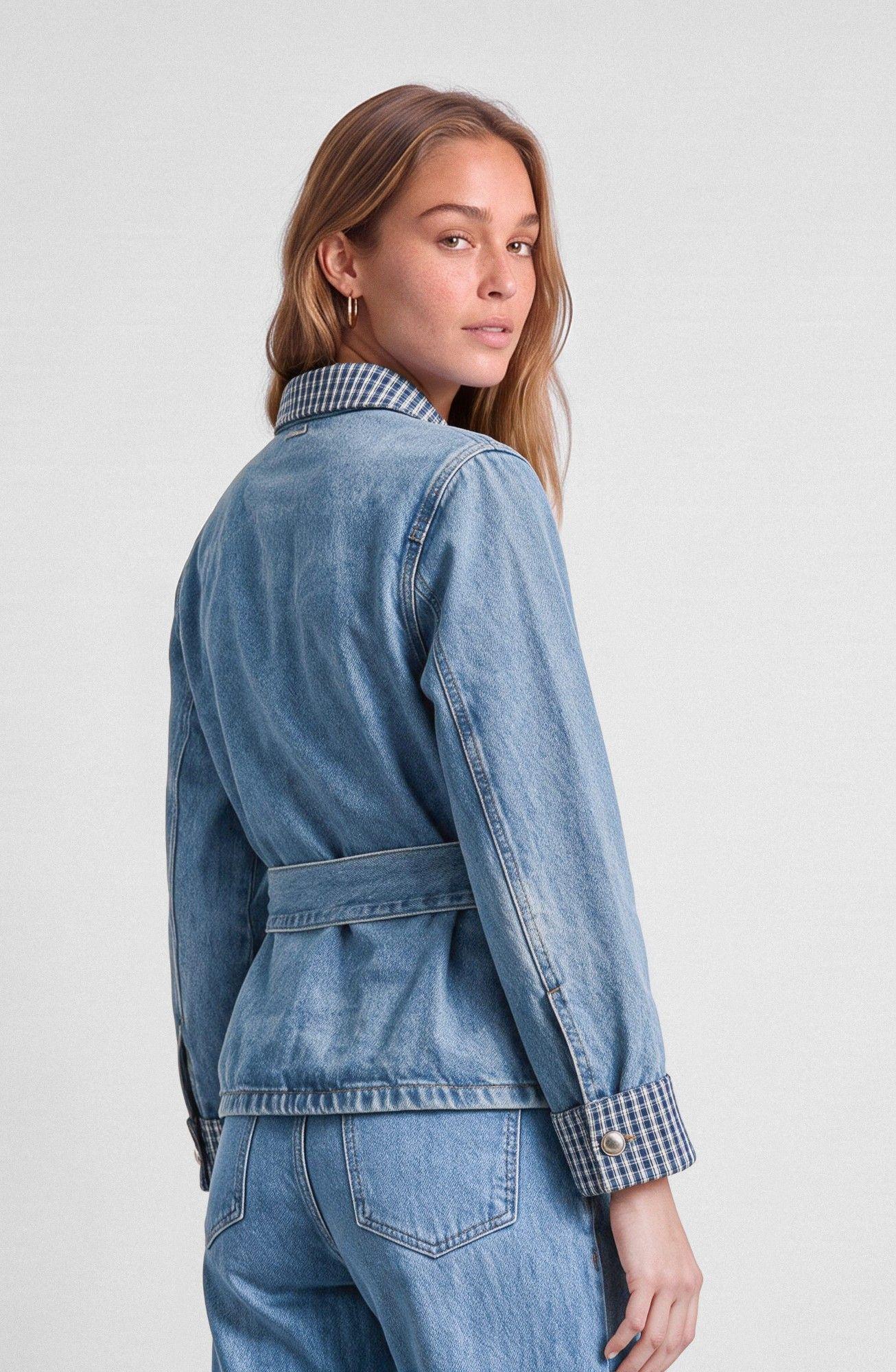 Chaqueta Detalle Print Azul Mujer Raindoor-3