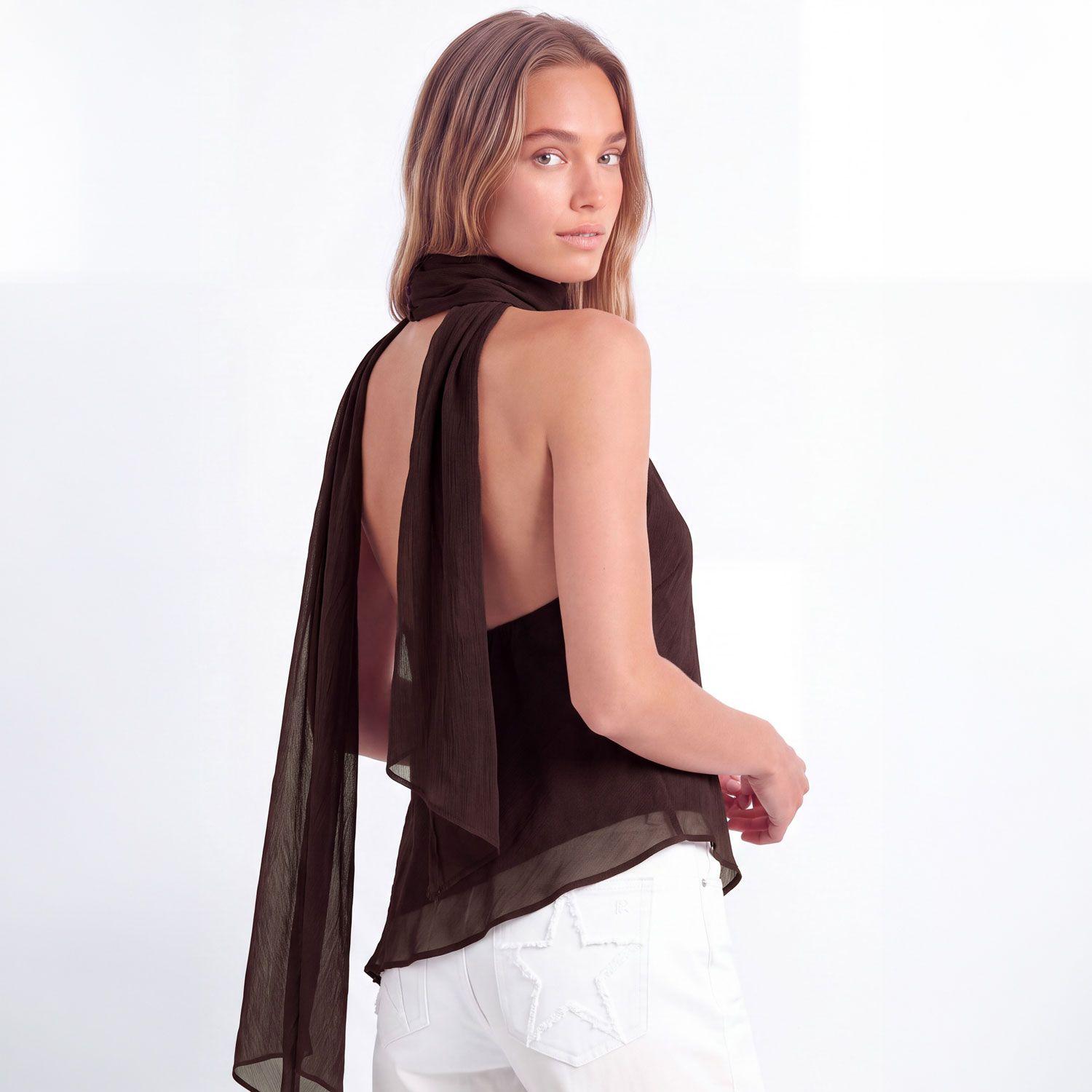 Blusa Asimetrica Café Mujer Raindoor-4
