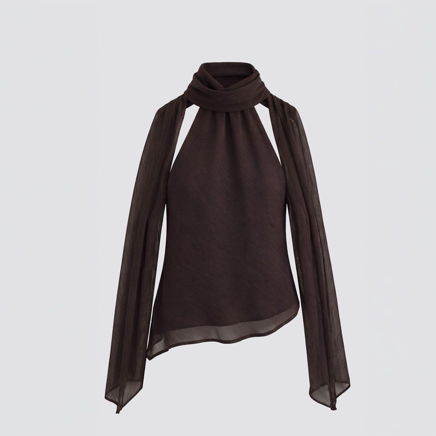 Blusa Asimetrica Café Mujer Raindoor-5
