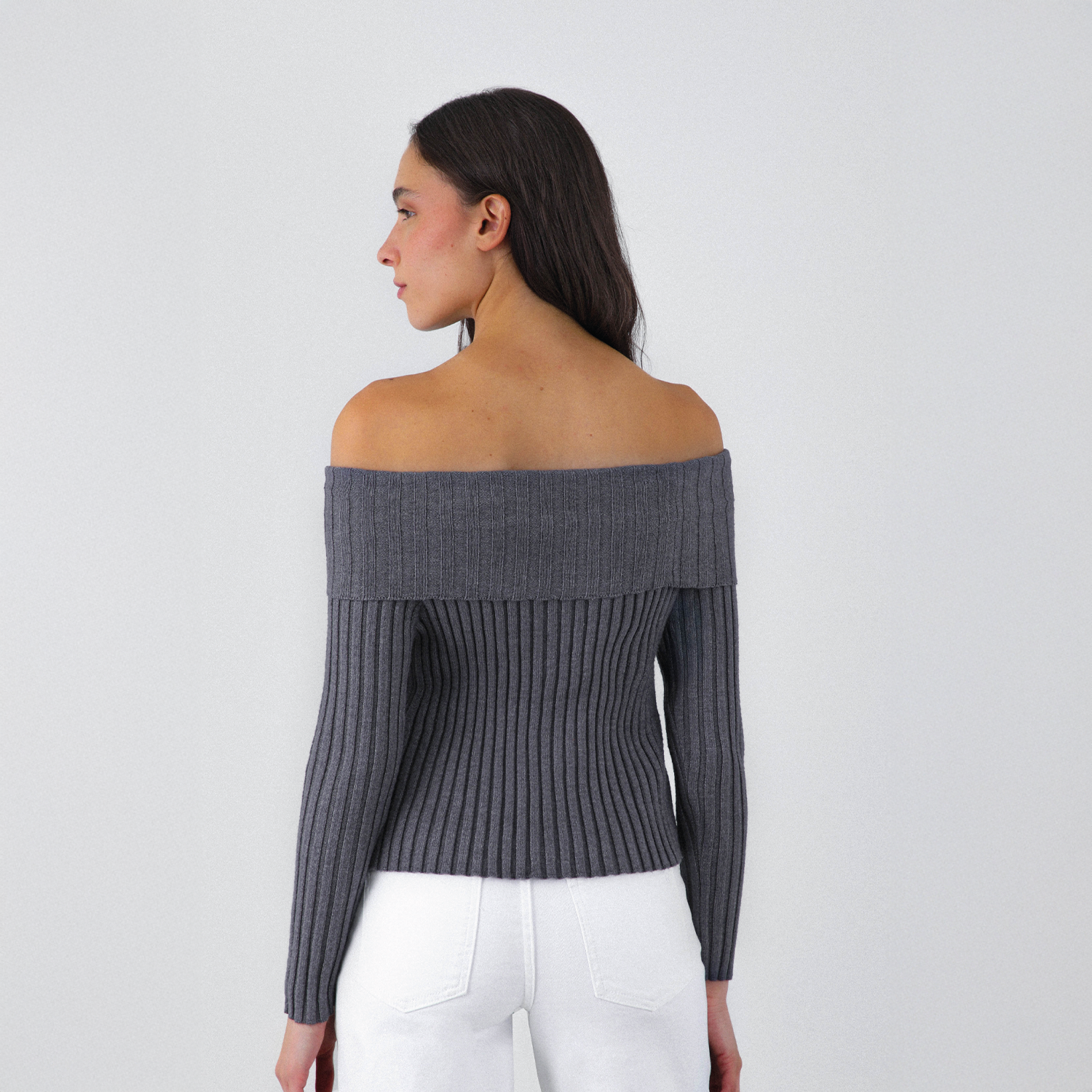Polera Tejida Hombros Gris Mujer Raindoor-3