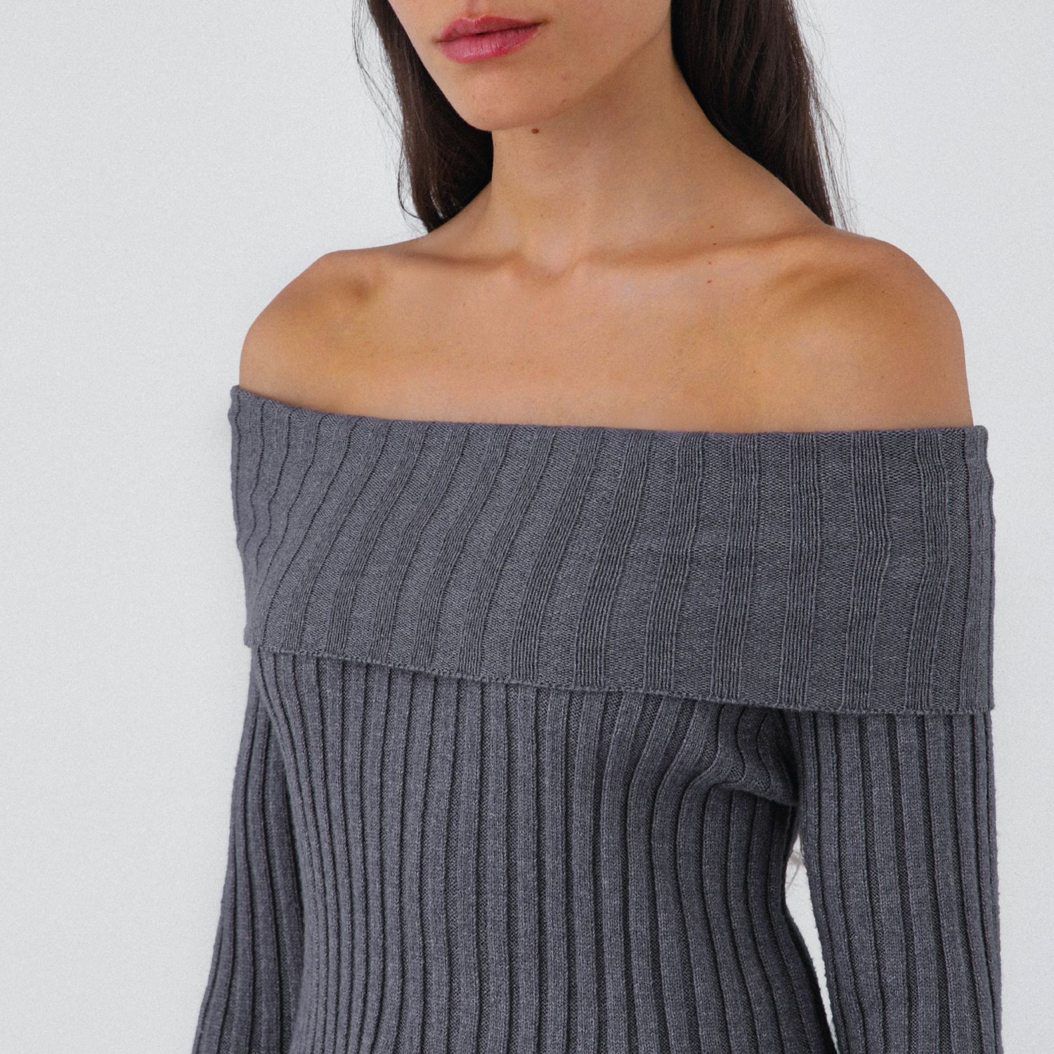 Polera Tejida Hombros Gris Mujer Raindoor-4