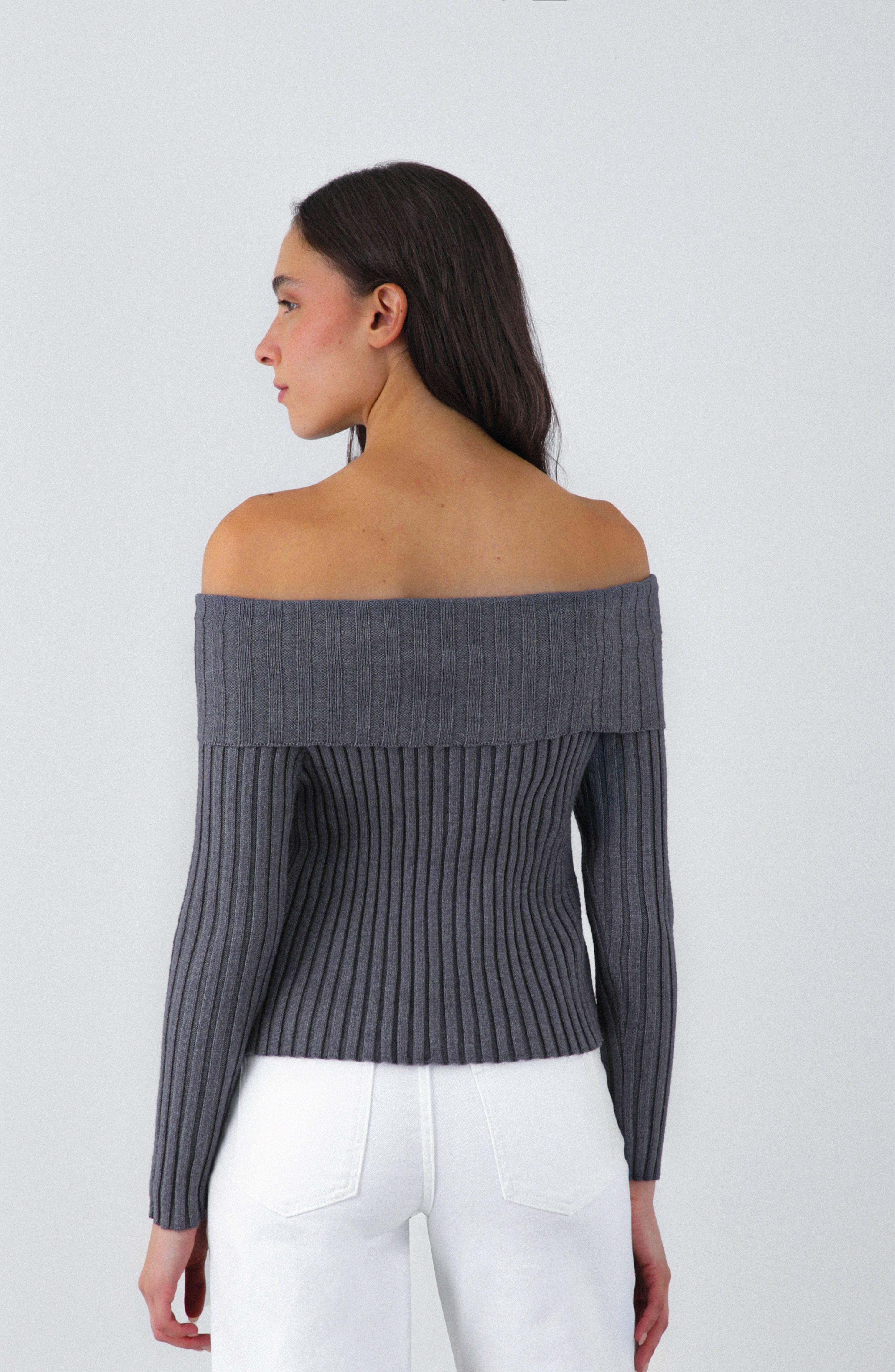 Polera Tejida Hombros Gris Mujer Raindoor-2
