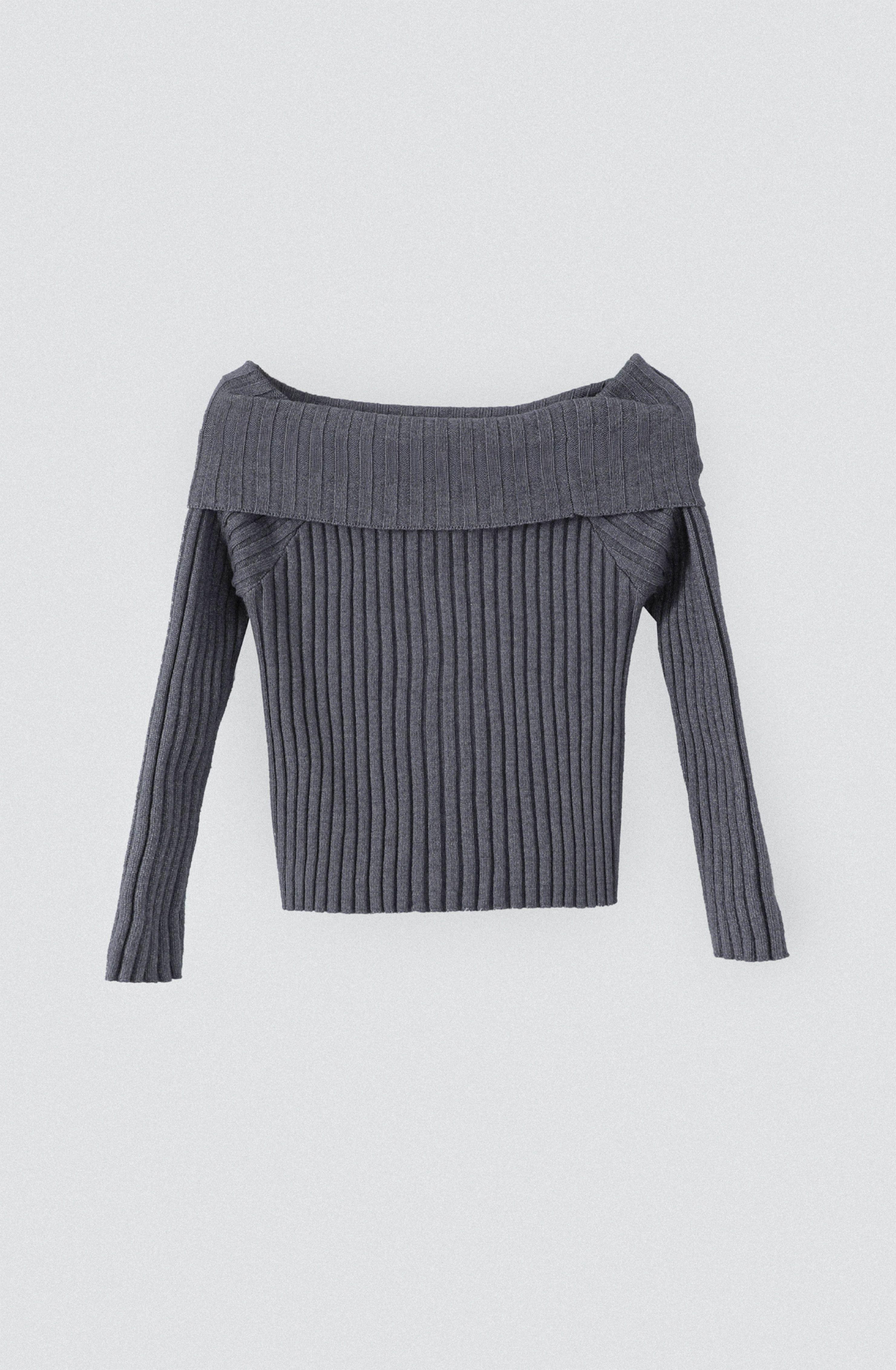 Polera Tejida Hombros Gris Mujer Raindoor-4