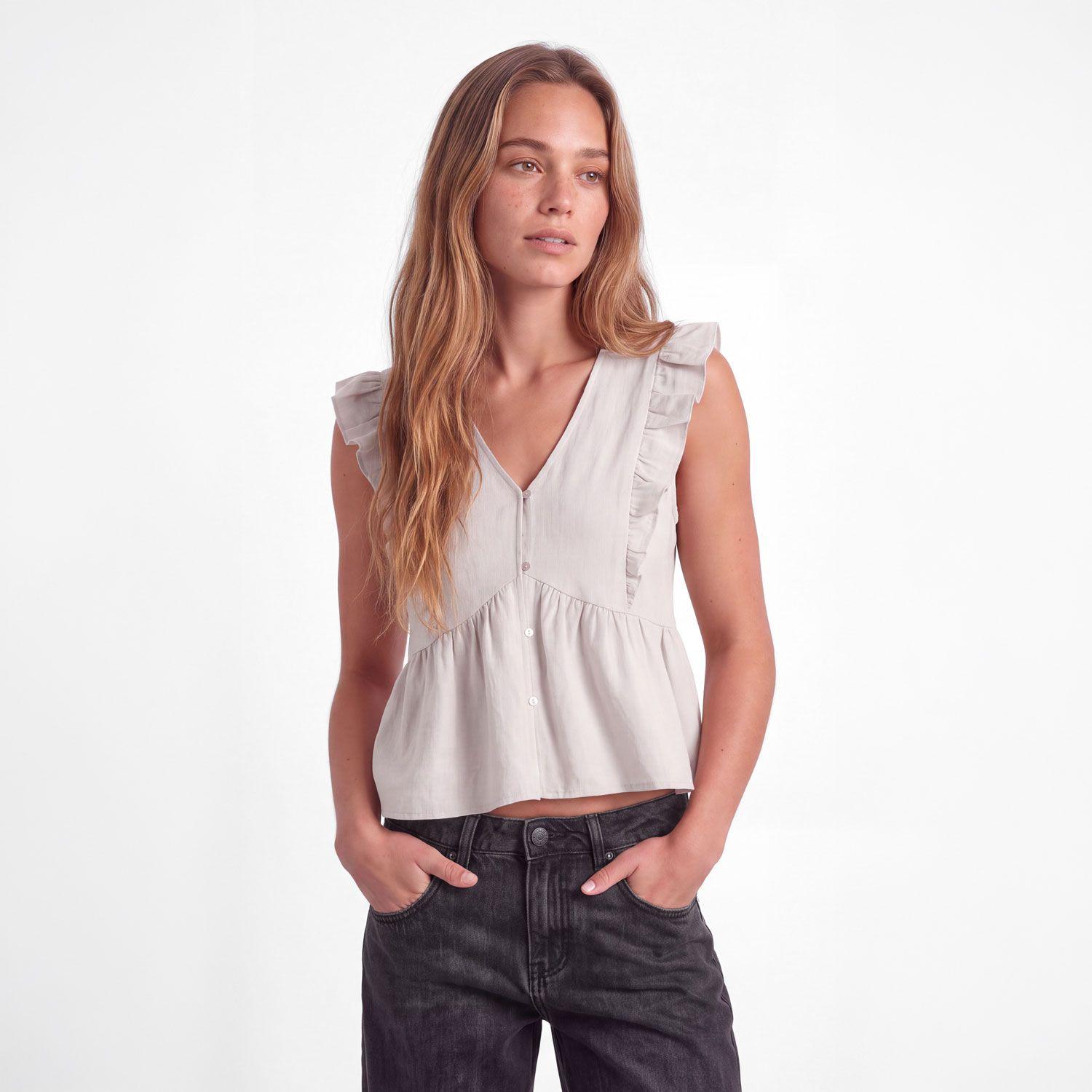 Blusa Vuelos Beige Mujer Raindoor-1