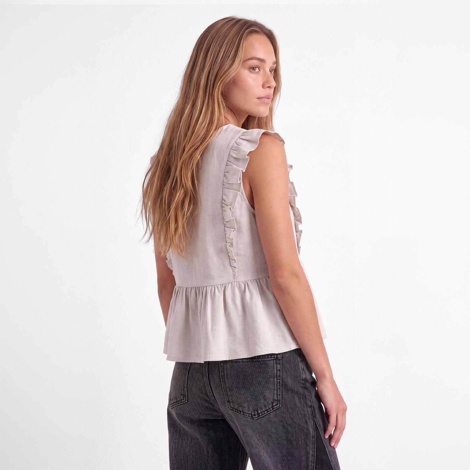 Blusa Vuelos Beige Mujer Raindoor-4