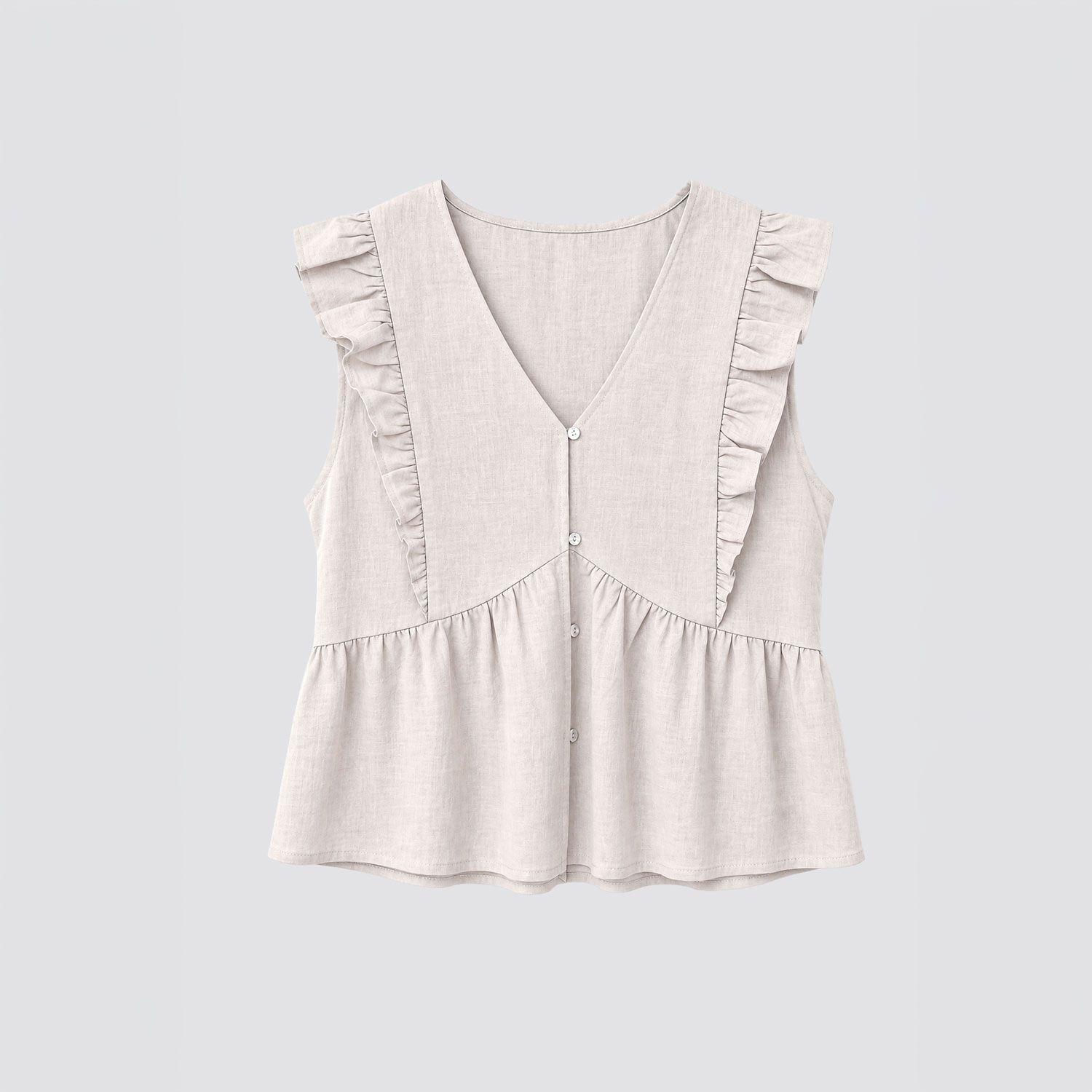 Blusa Vuelos Beige Mujer Raindoor-5