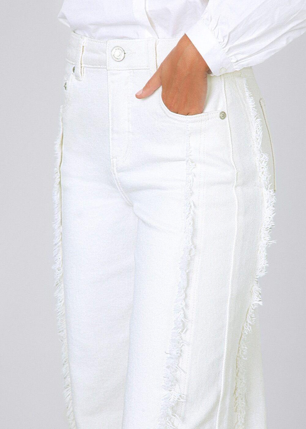Pantalón Flecos Blanco Mujer Raindoor-1