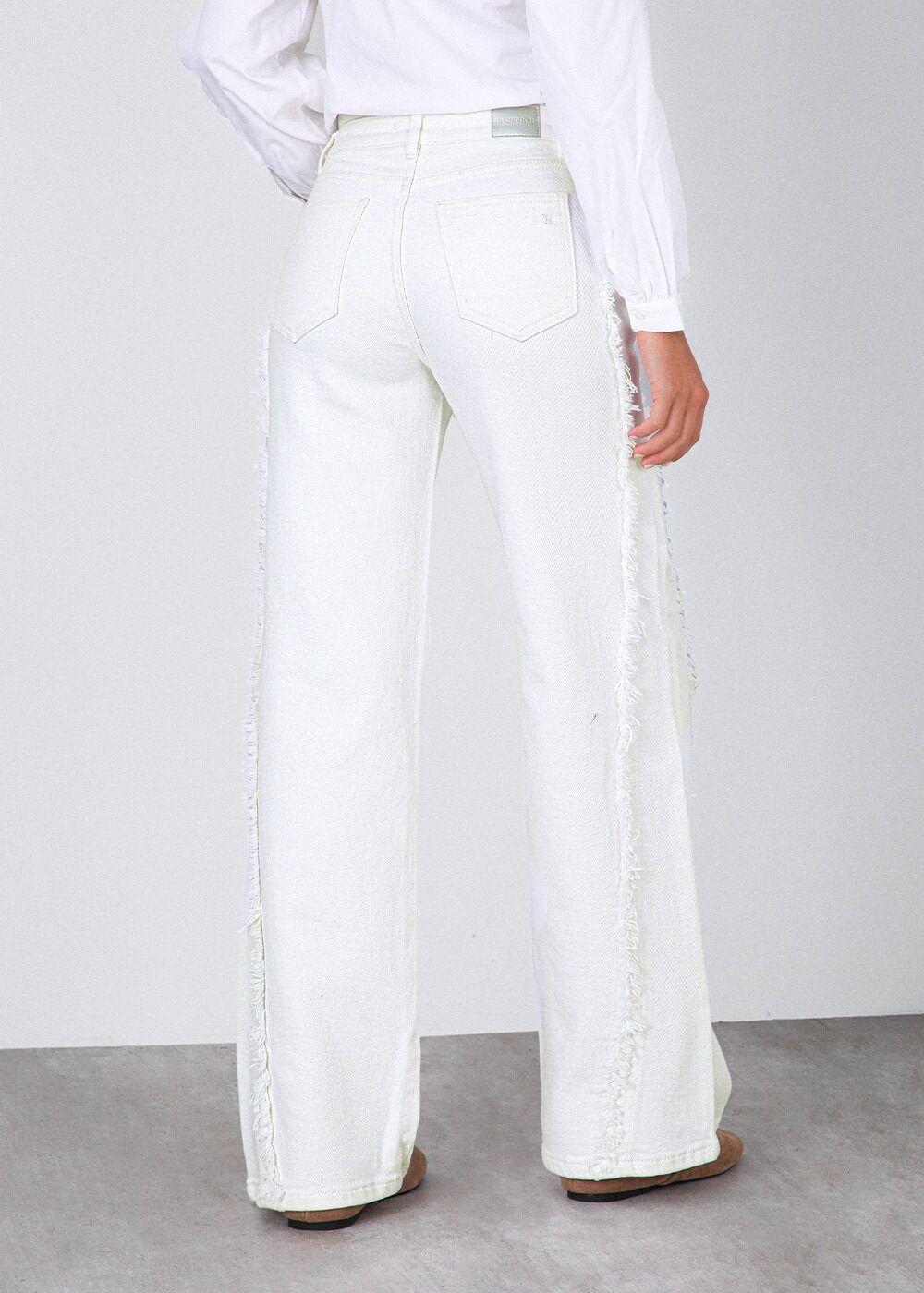 Pantalón Flecos Blanco Mujer Raindoor-4