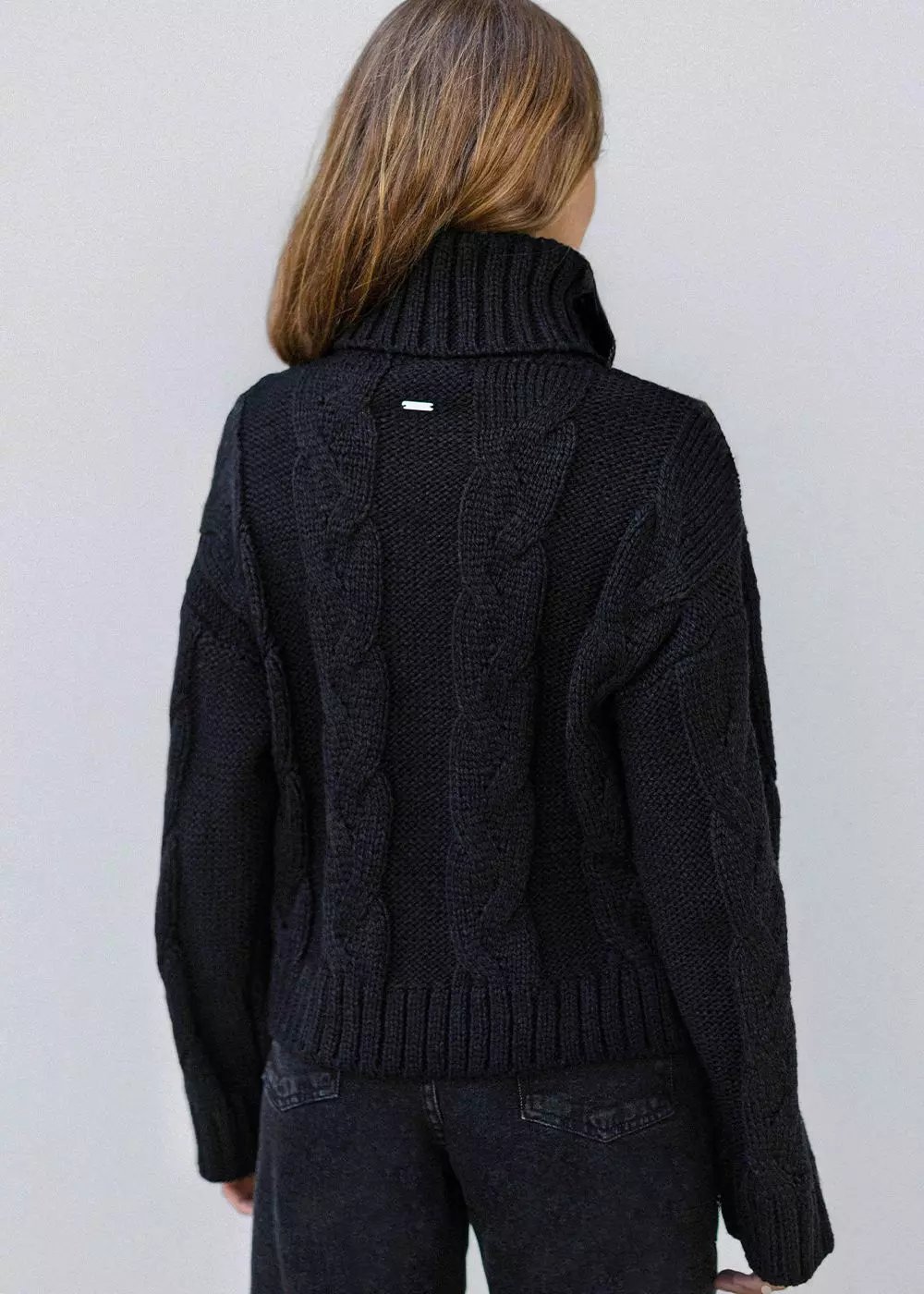 Sweater Trenzado Negro Mujer Raindoor-3