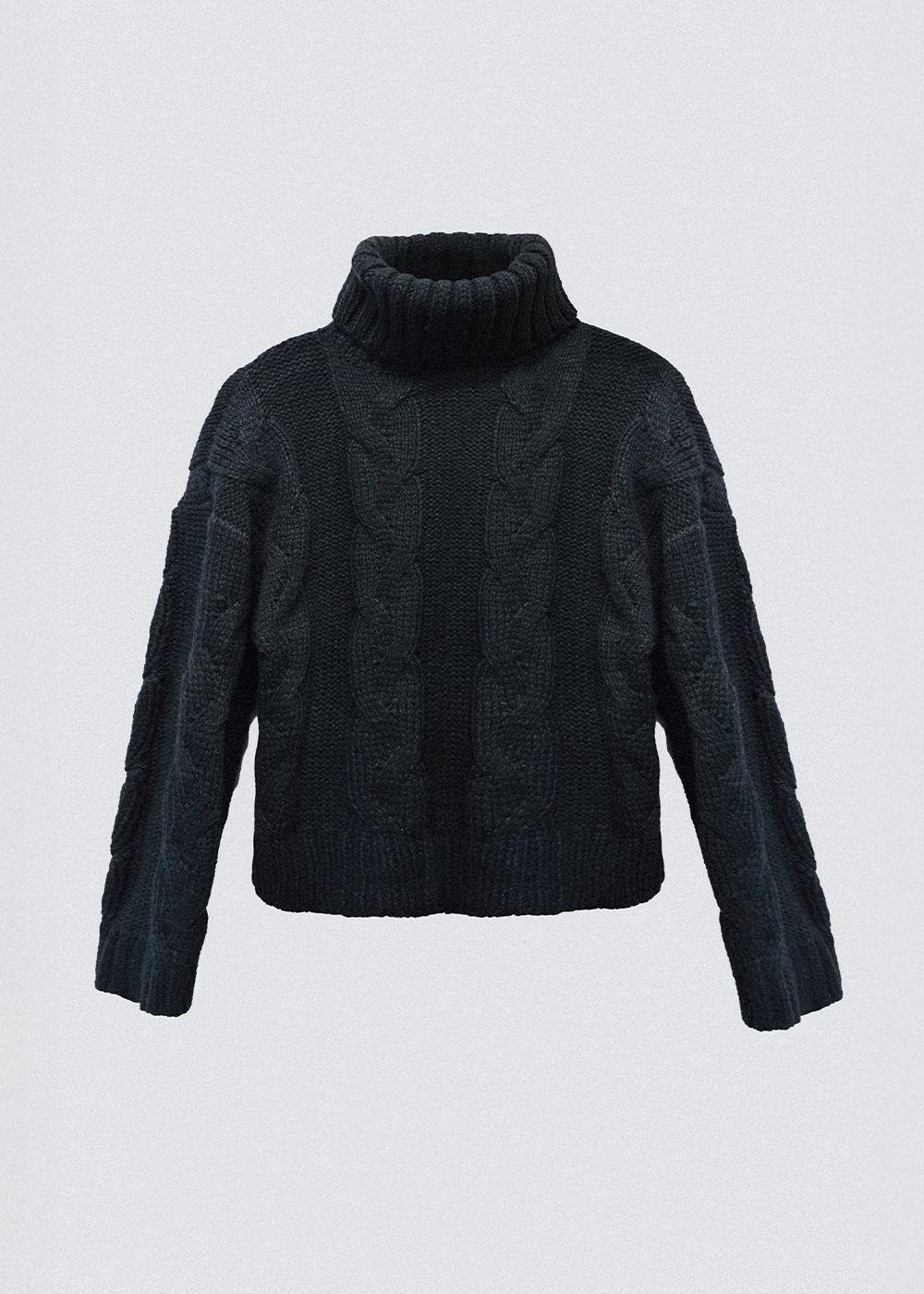 Sweater Trenzado Negro Mujer Raindoor-4