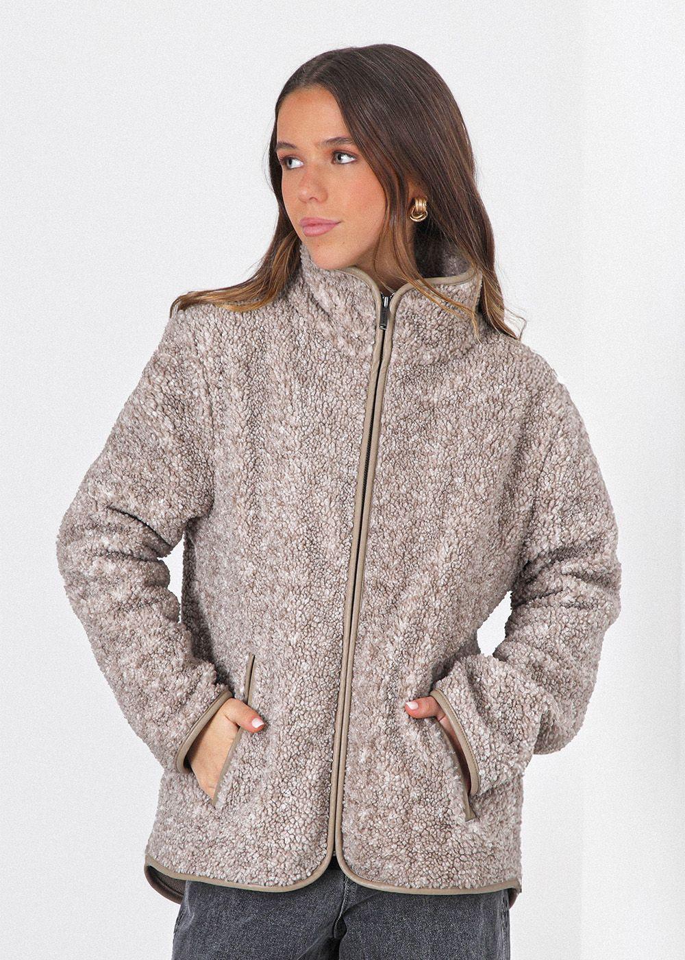 Chiporro Full Zipper Beige Melange Mujer Raindoor-0