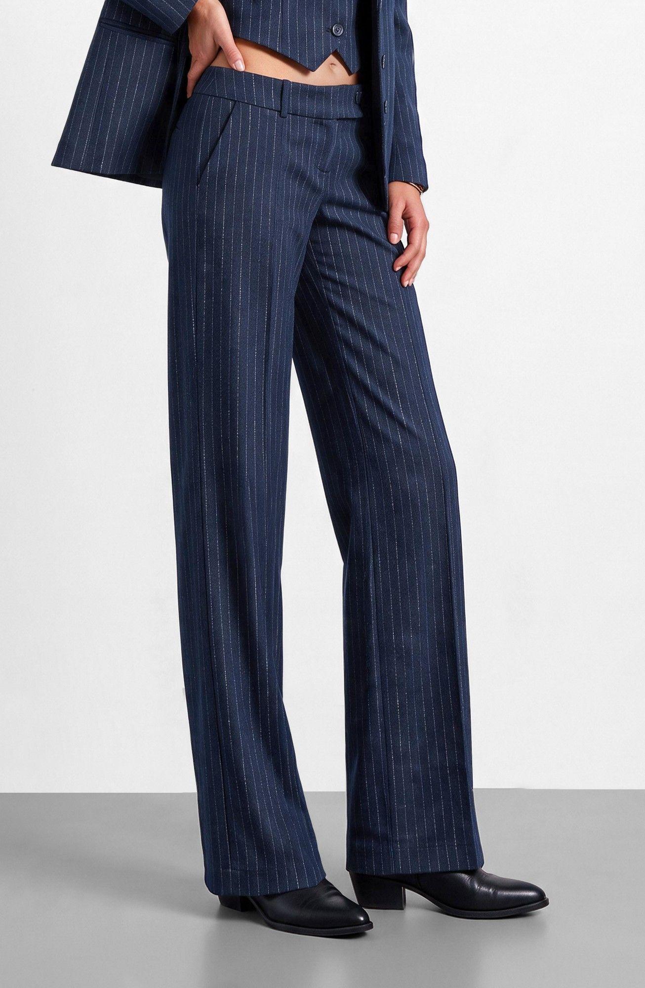 Pantalon Sastrero Raya Lurex Azul Mujer Raindoor-1