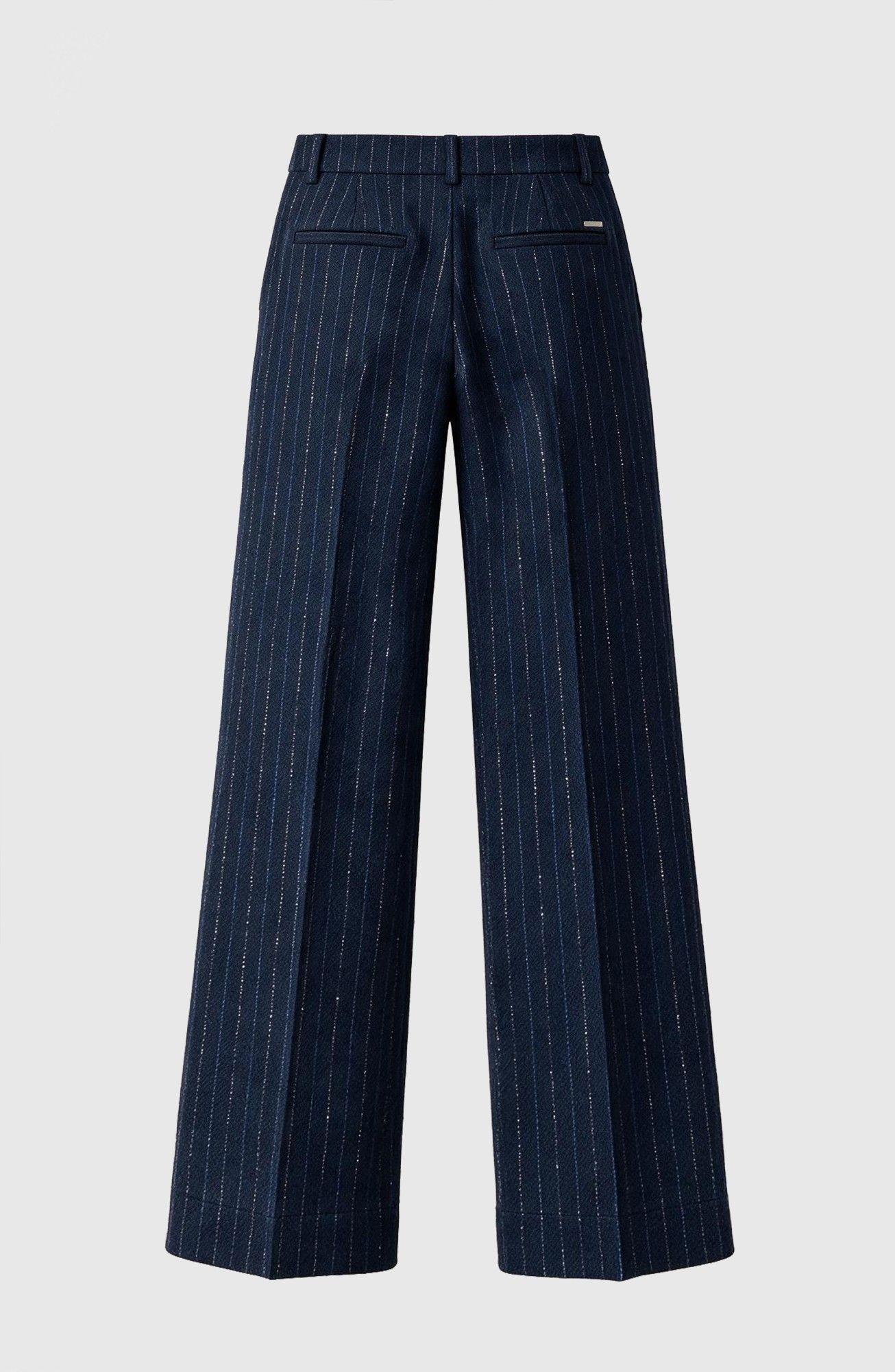 Pantalon Sastrero Raya Lurex Azul Mujer Raindoor-5