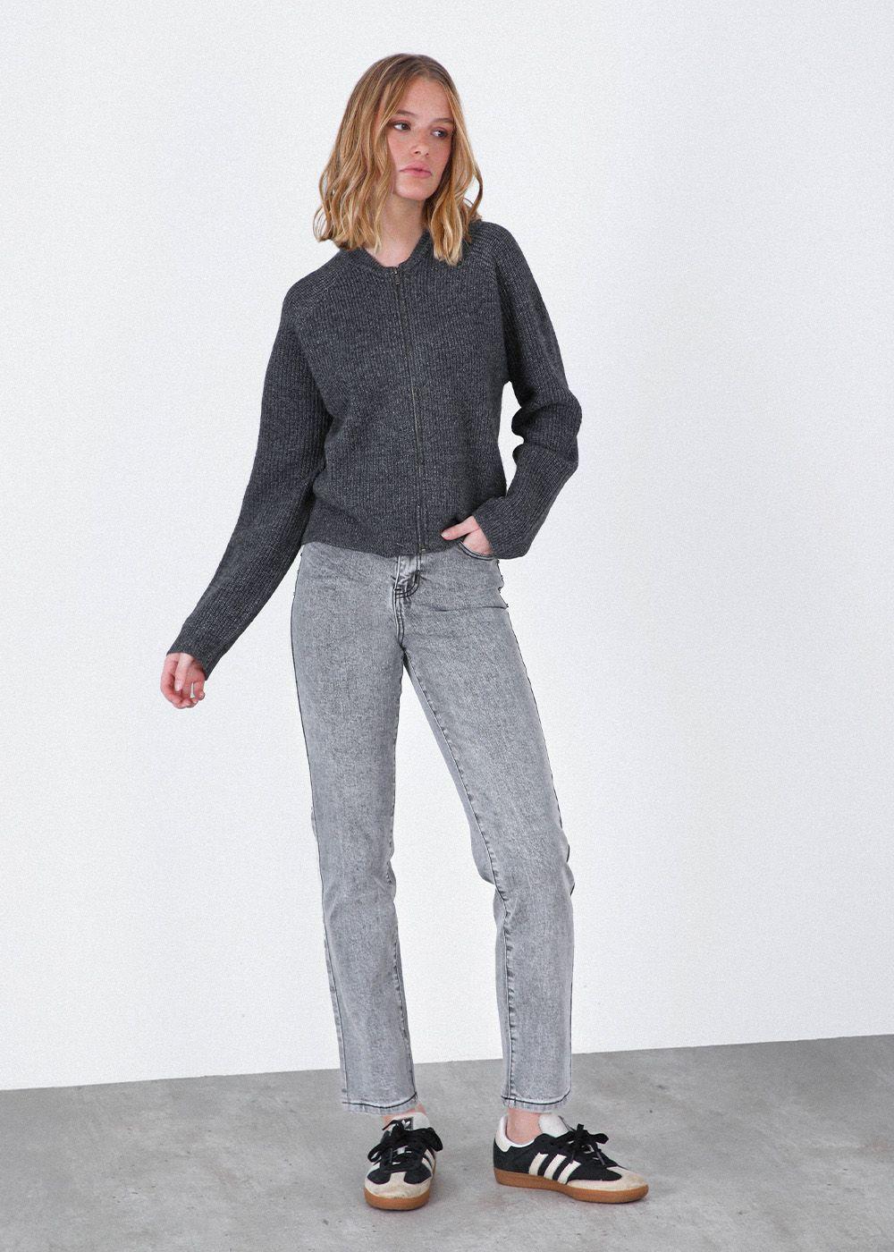 Cardigan Cuello Dark Gris Mujer Raindoor-3