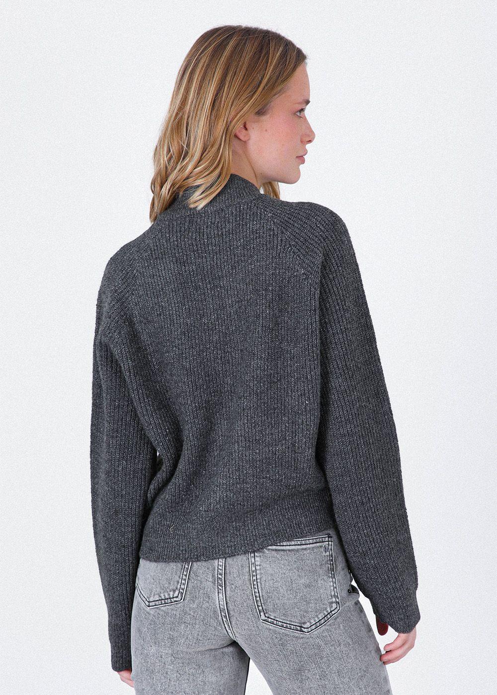 Cardigan Cuello Dark Gris Mujer Raindoor-5