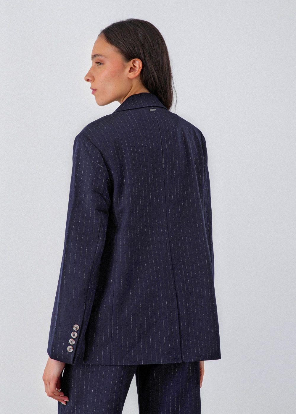 Blazer Lineas Lurex Azul Mujer Raindoor-4