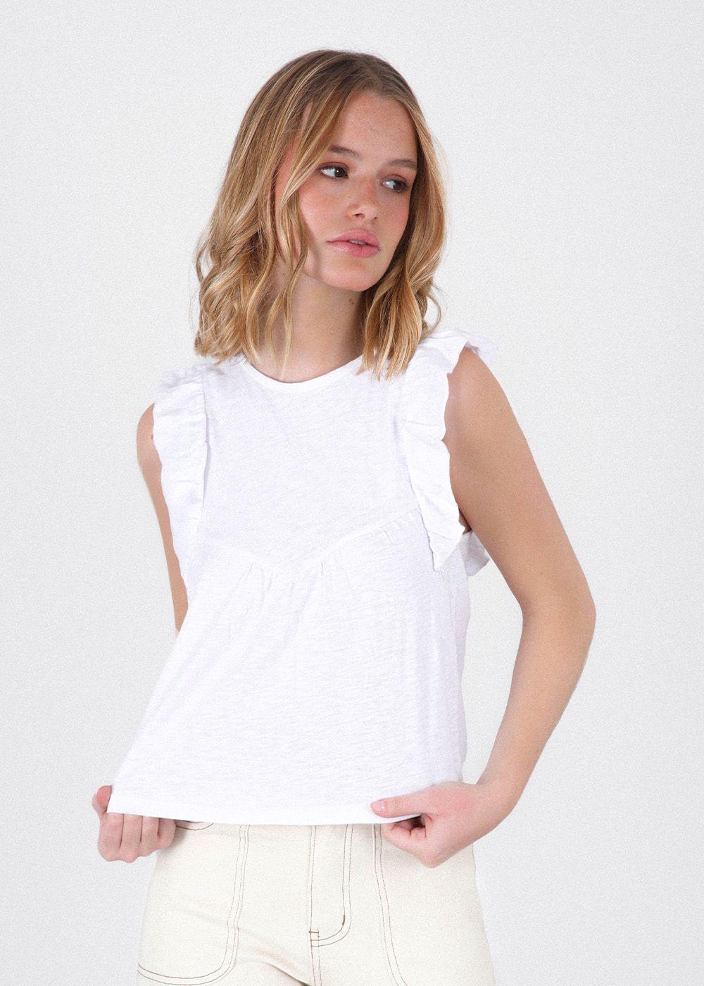 Top Básica Blanco Mujer Raindoor-0