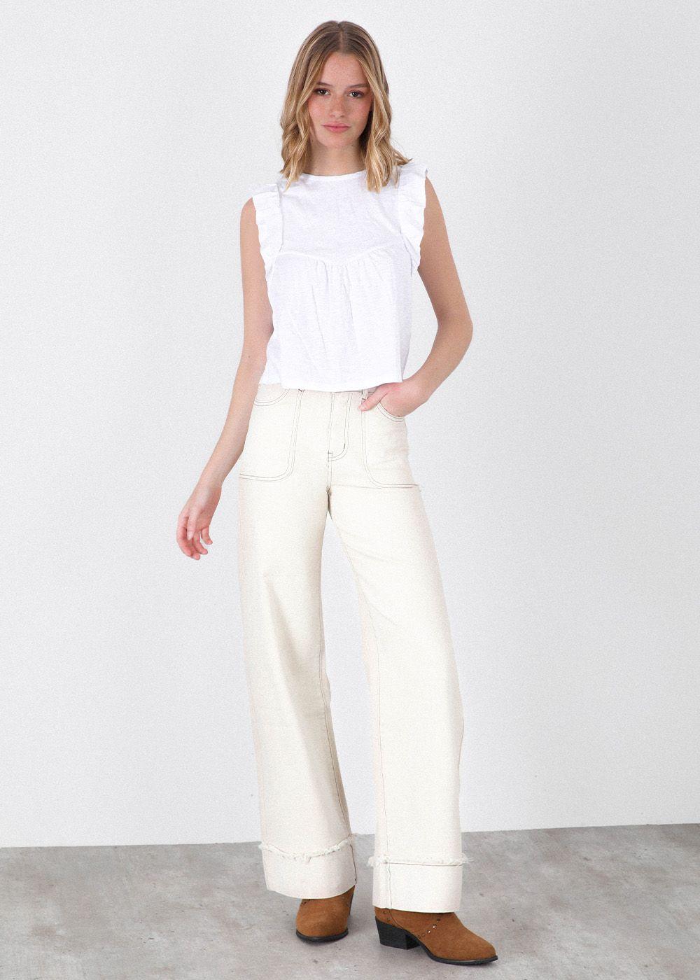 Top Básica Blanco Mujer Raindoor-1