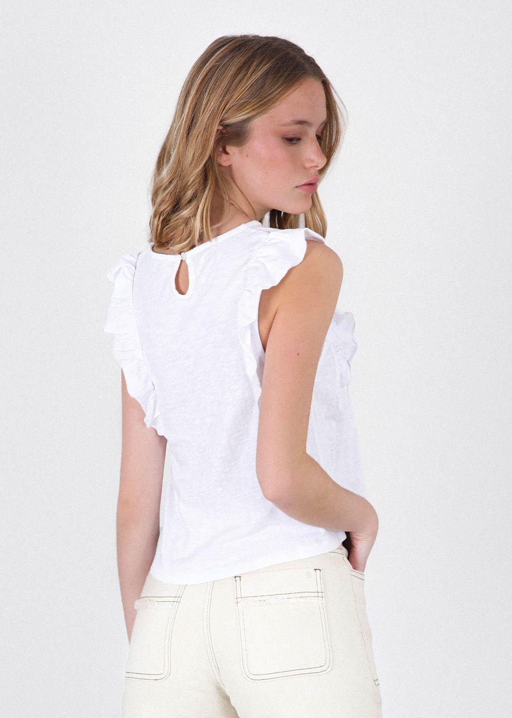 Top Básica Blanco Mujer Raindoor-2