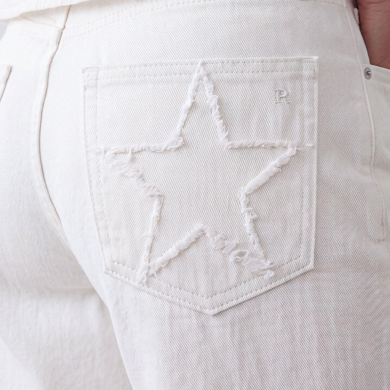 Pantalon Estrella Desflecado Blanco Mujer Raindoor-2