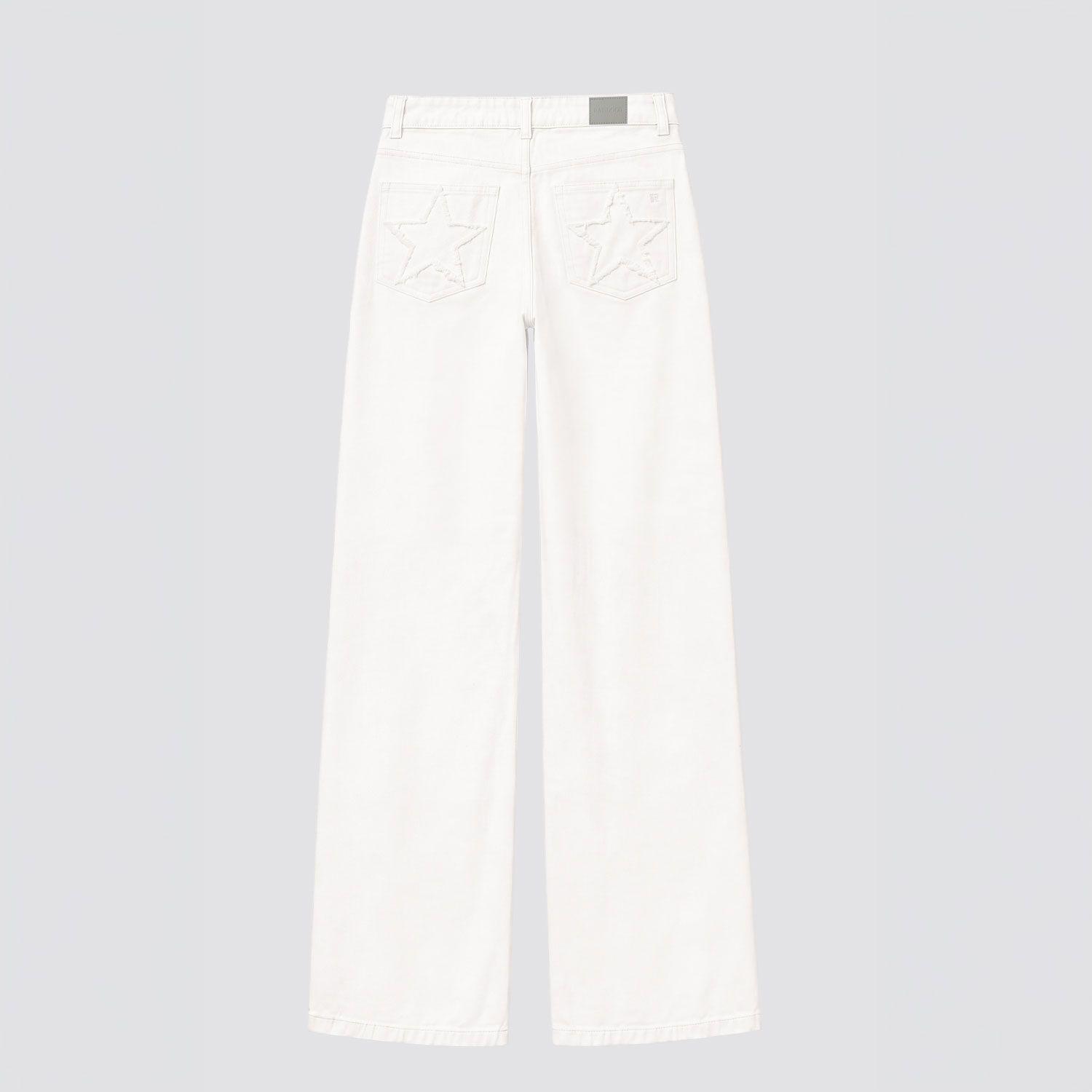 Pantalon Estrella Desflecado Blanco Mujer Raindoor-5