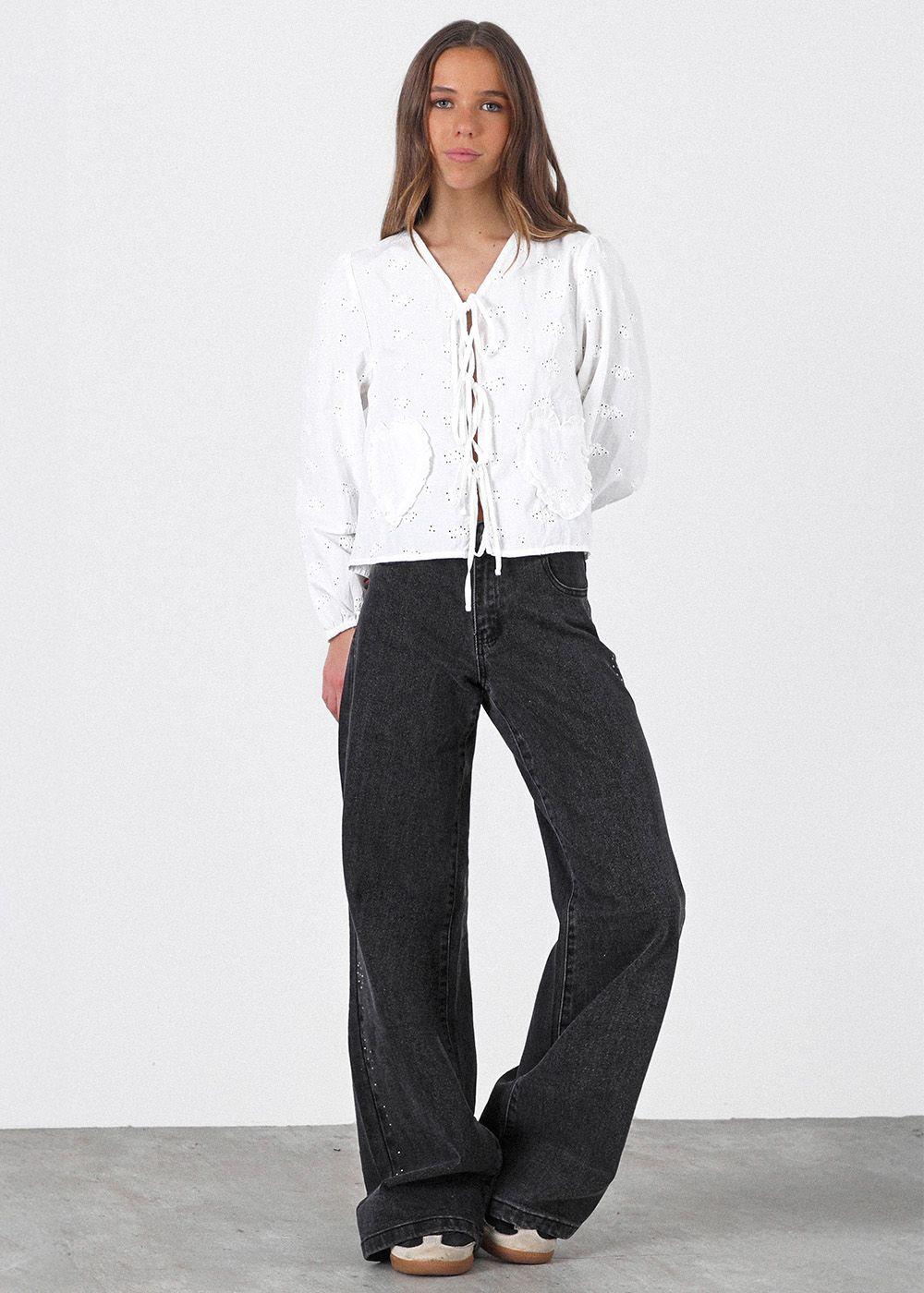 Blusa Bolsillo Corazón Blanco Mujer Raindoor-2