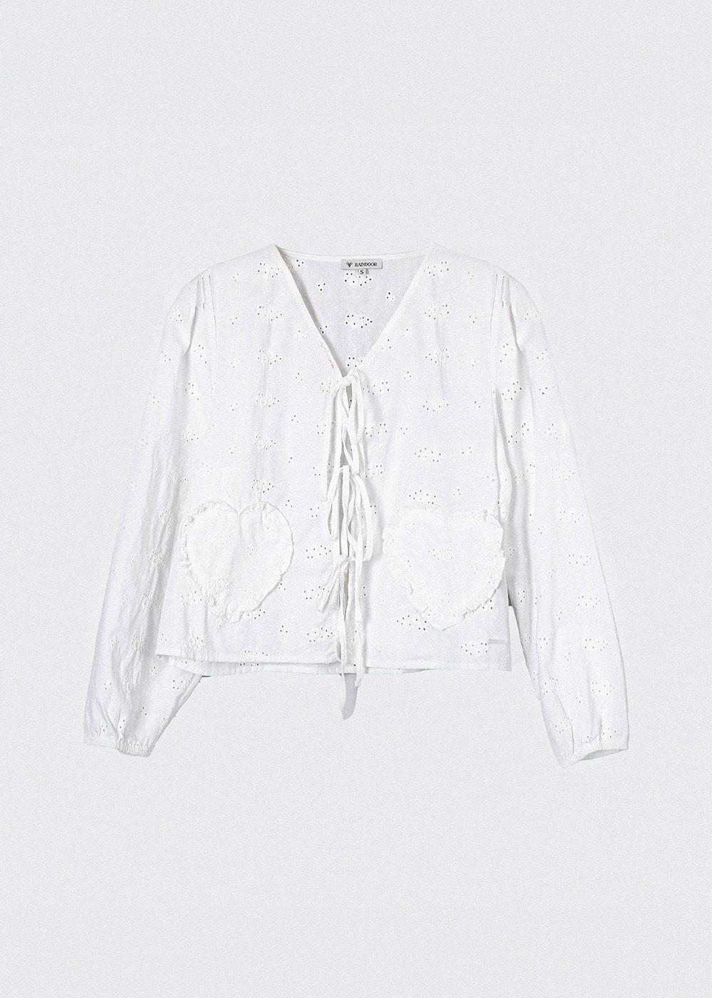Blusa Bolsillo Corazón Blanco Mujer Raindoor-5