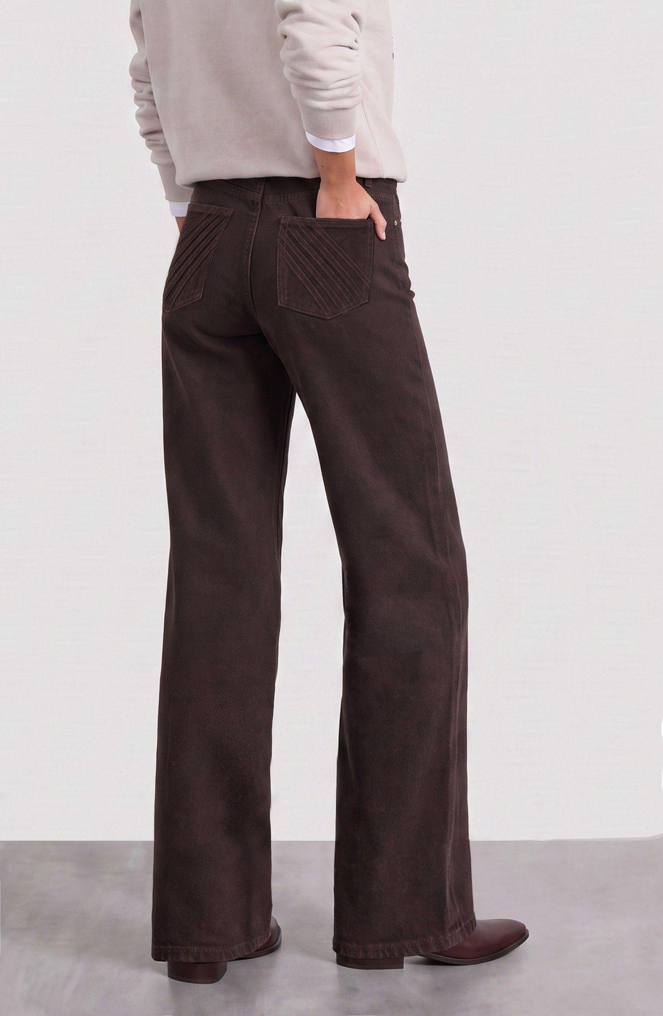 Pantalon Plisado Café Mujer Raindoor-2