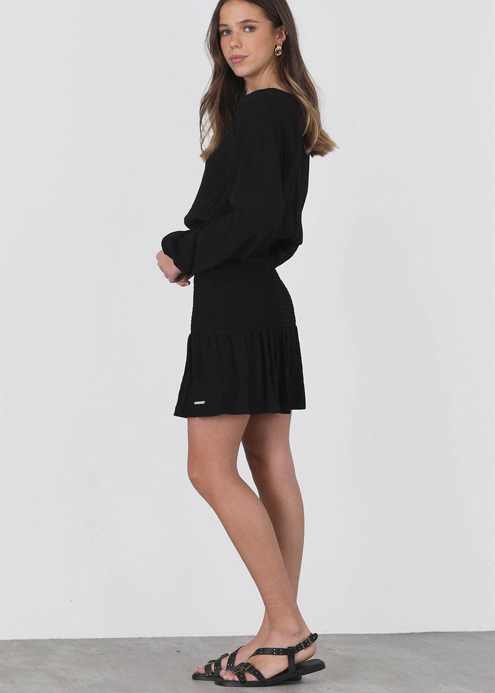 Vestido Panal Negro Mujer Raindoor-2