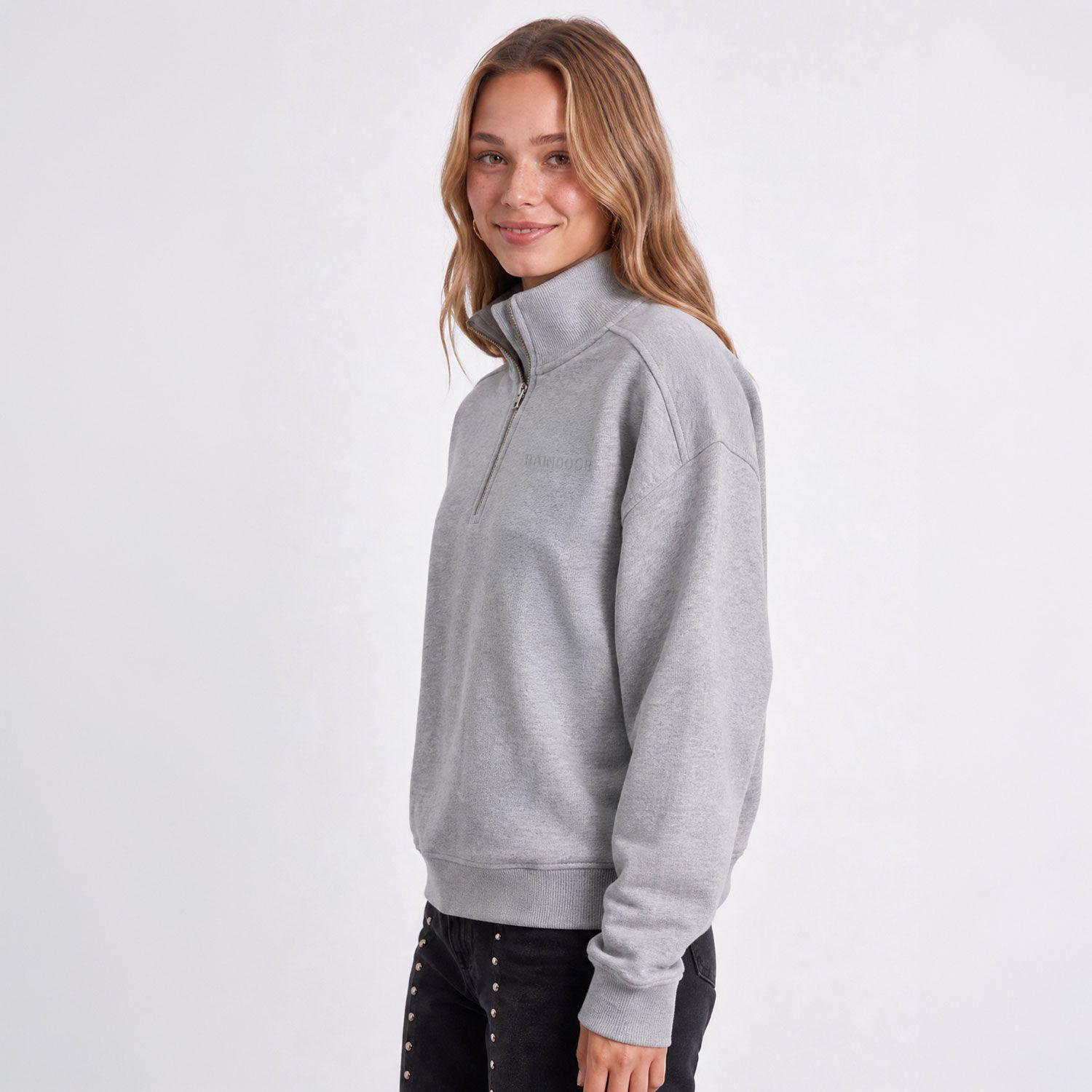 Poleron Mid Zipper Gris Mujer Raindoor-2